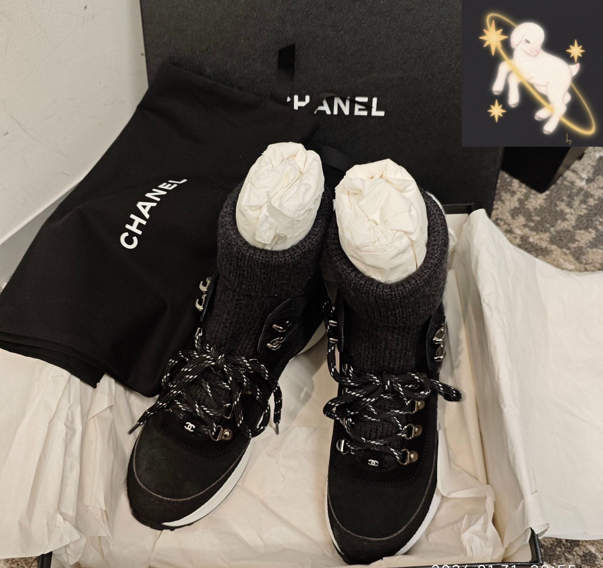 Chanel Chanel Suede Black Boots 38 Women Size US 7.5 / IT 37.5 - 1 Thumbnail