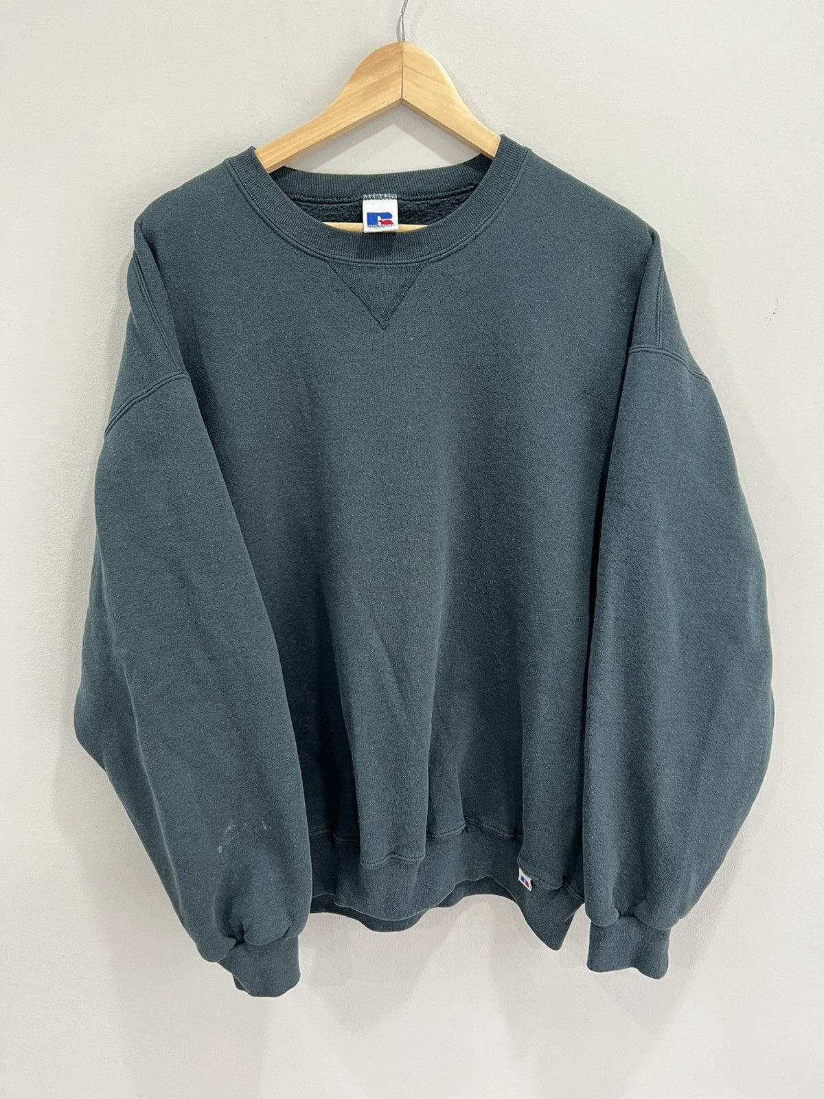 Russell Athletic Vtg Russell Athletic Sweater Sweatshirt green blank Size US XL / EU 56 / 4 - 1 Thumbnail