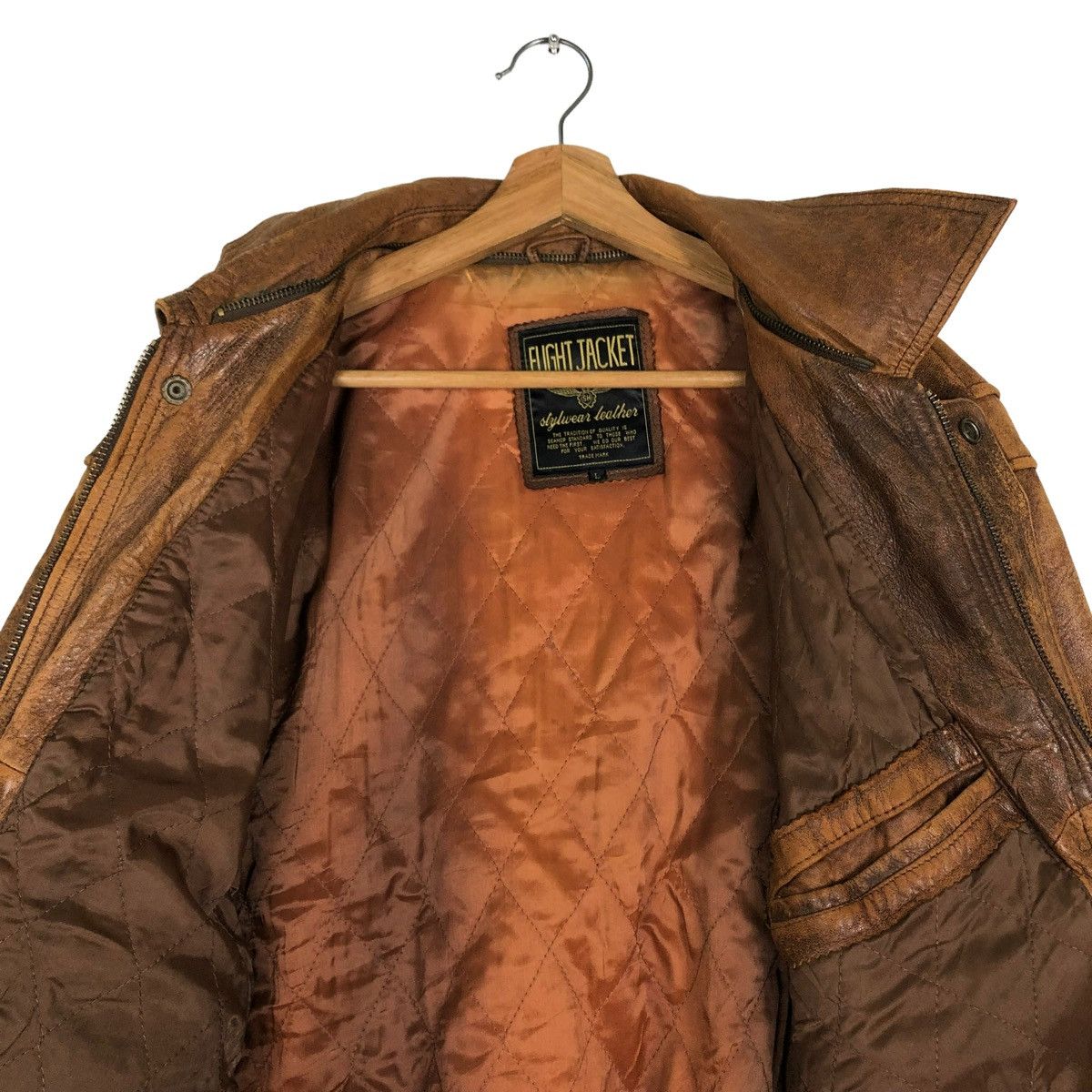 Vintage 🔥VINTAGE LEATHER FLIGHT JACKET USA STYLEWEAR LEATHER Size US L / EU 52-54 / 3 - 14 Thumbnail