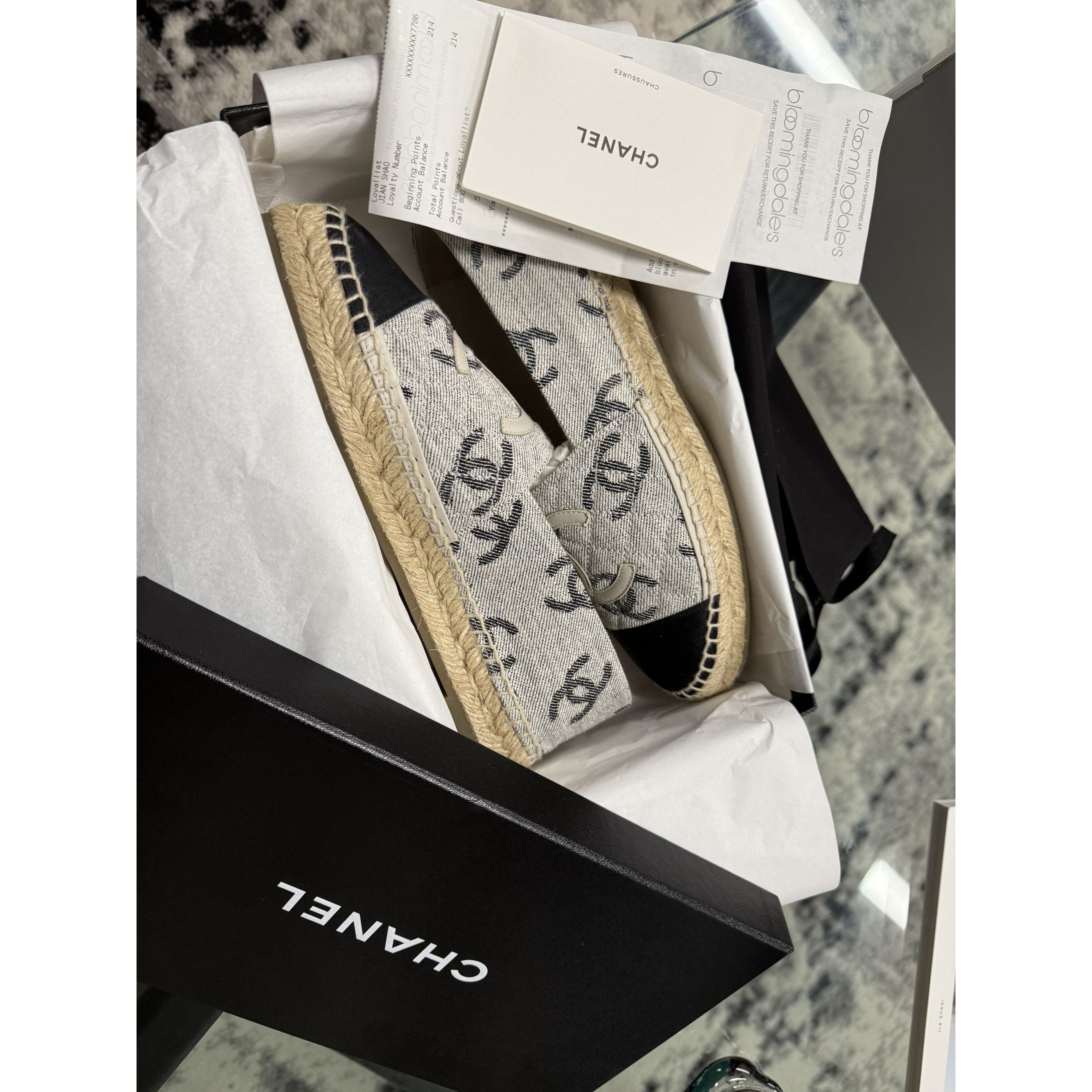 Chanel Chanel Espadrille Flats Canvas & Leather CC Logo Design Blac Size US 9 / IT 39 - 3 Thumbnail