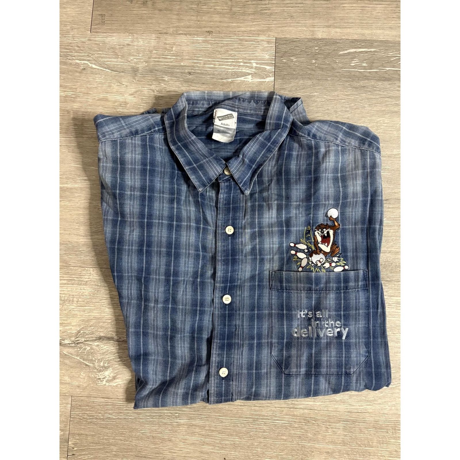 Vintage VINTAGE Warner Bros Studio Store Shirt Mens Large Blue Tasmanian Devil Bowling Size US L / EU 52-54 / 3 - 2 Thumbnail