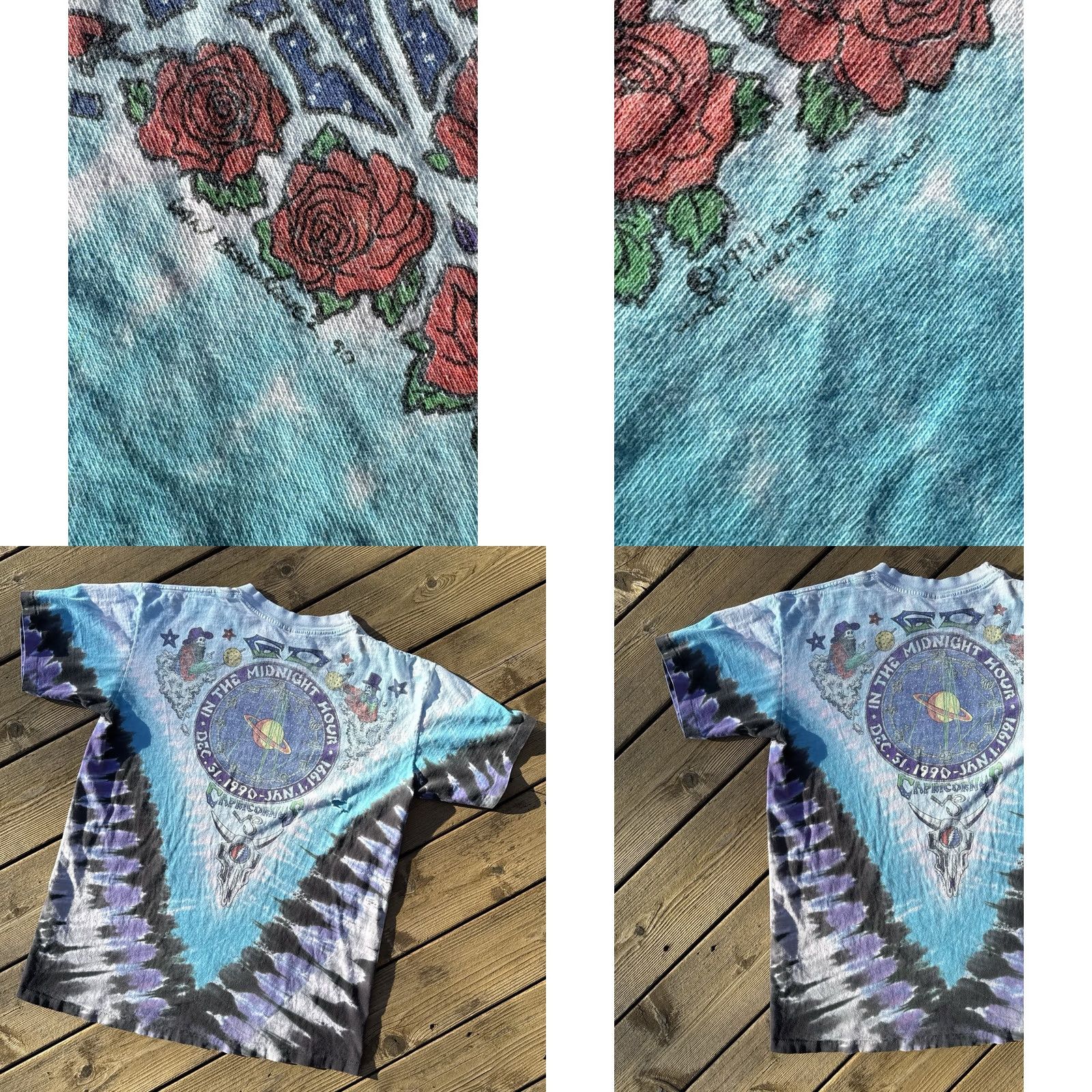 Liquid Blue VINTAGE Grateful Dead NYE 1990 1991 Liquid Blue Tie Dye Tour Shirt XL T-Shirt Men Size US L / EU 52-54 / 3 - 8 Thumbnail