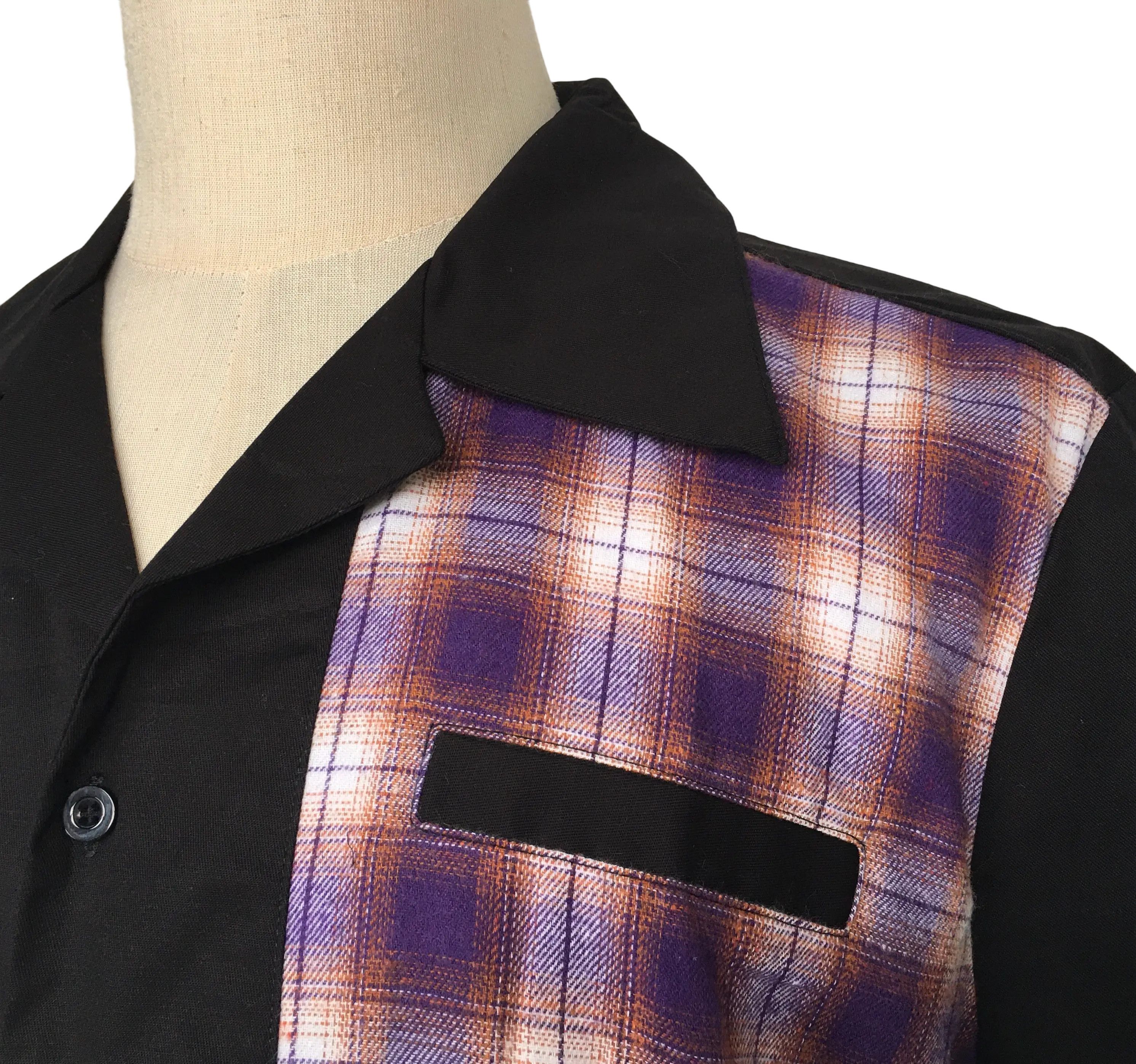 Other Workshirts men clothing black contrast plaid Size US XXL / EU 58 / 5 - 4 Thumbnail