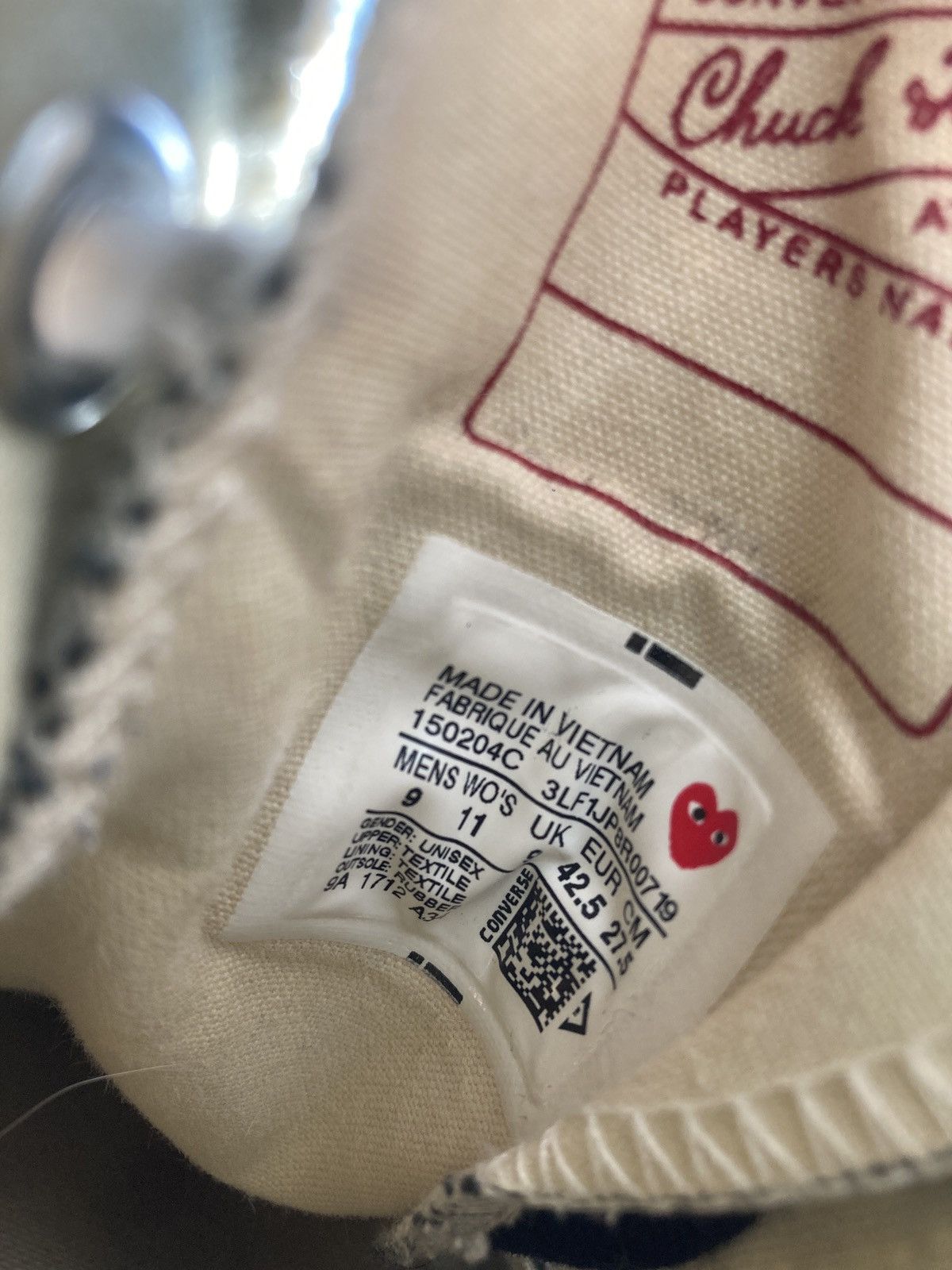 Comme des Garcons × Converse Converse X Comme des Garcons PLAY Chuck 70 Size US 9 / EU 42 - 4 Thumbnail