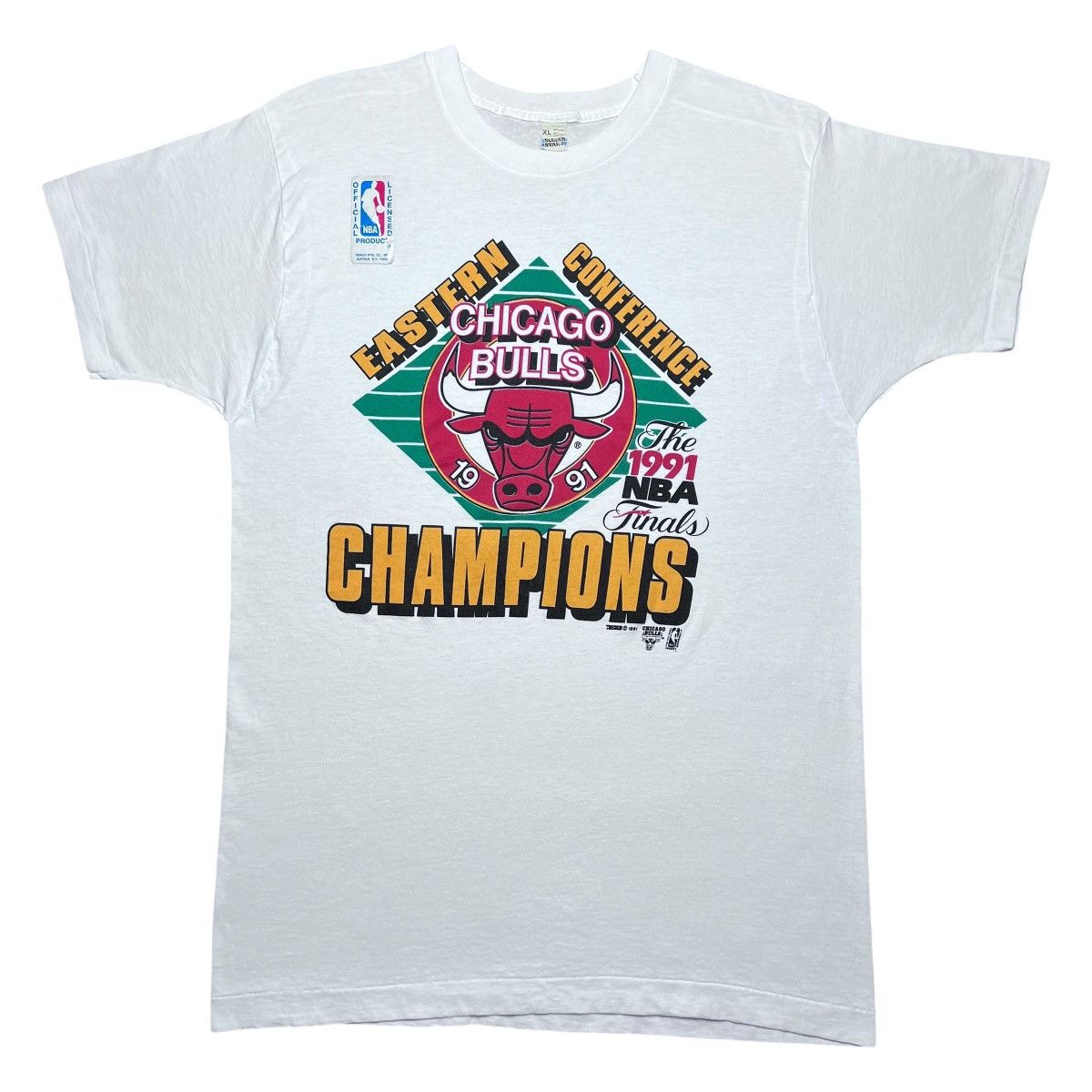 NBA Vtg 1991 NBA Chicago Bulls Eastern Conference Champions Tee Size US XL / EU 56 / 4 - 1 Thumbnail