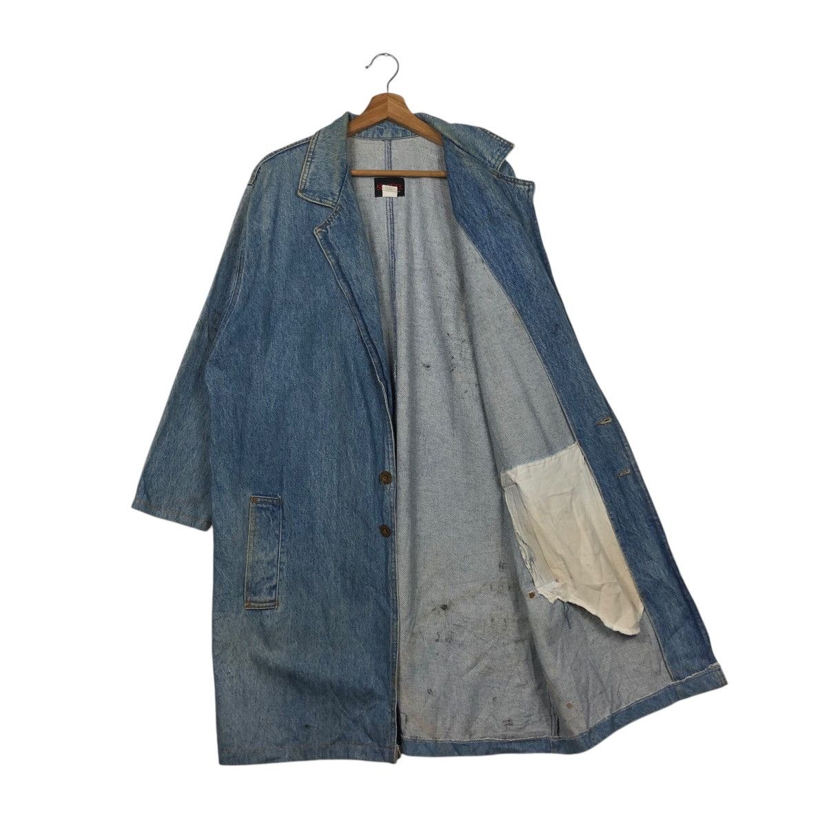 Japanese Brand 📌Vintage Denim Long Jacket Biker Sunbelt Made in Usa Size US M / EU 48-50 / 2 - 12 Thumbnail