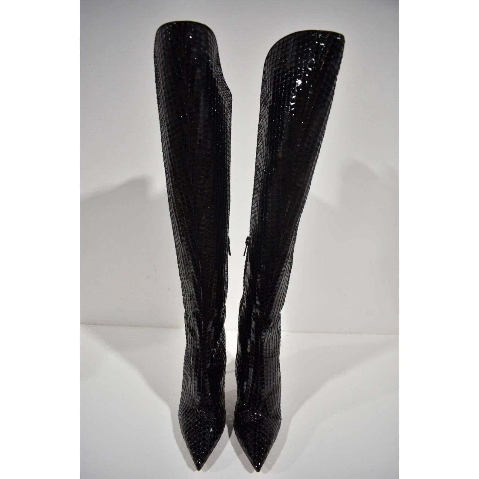 Christian Louboutin Christian Louboutin Alta Botta 100 Black Patent Bird Knee Size US 6 / IT 36 - 7 Thumbnail