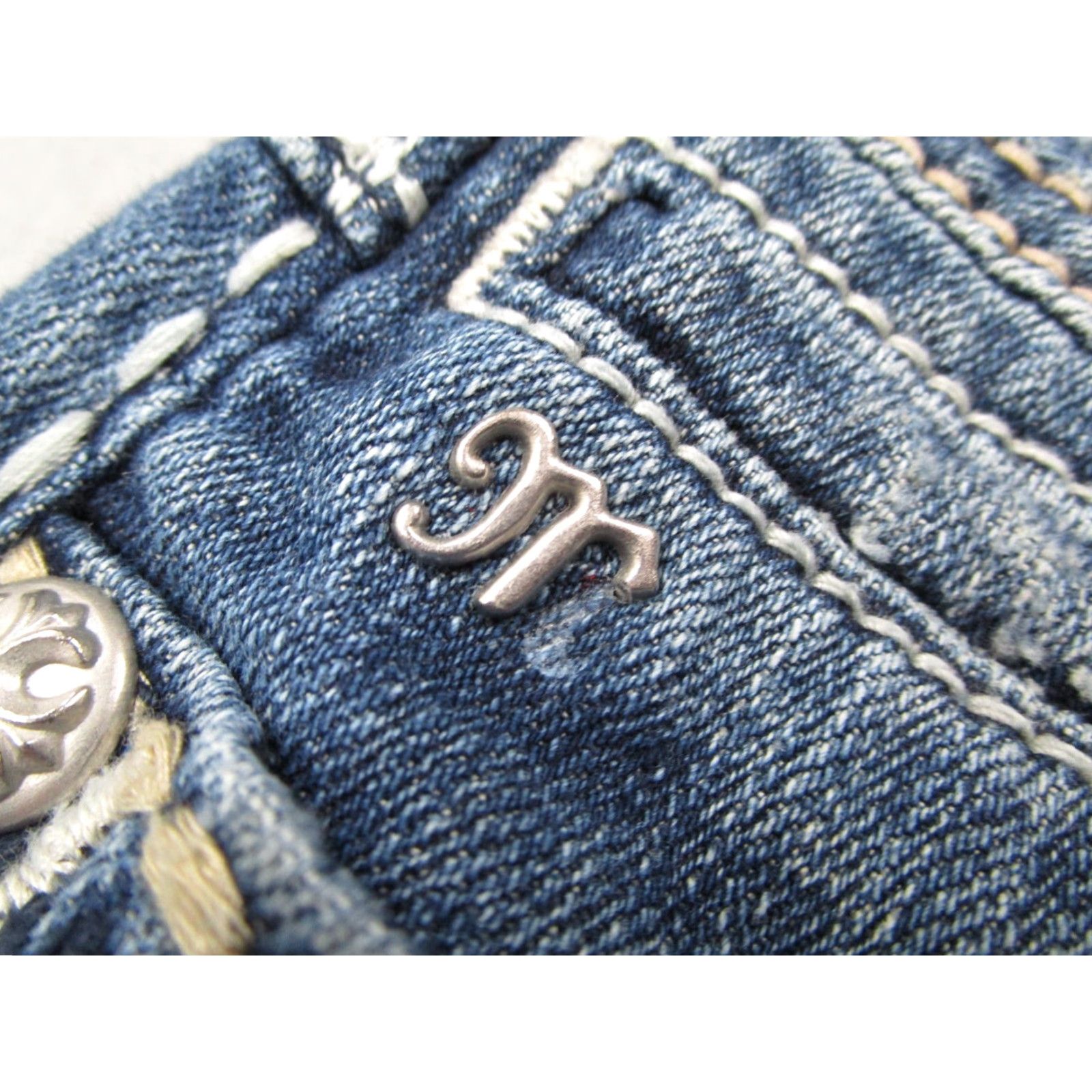 Miss Me Miss Me Jeans Women 28 Blue Low Rise Easy Boot Bedazzled Denim 28x33 JP5117-4 Size 28" / US 6 / IT 42 - 7 Thumbnail