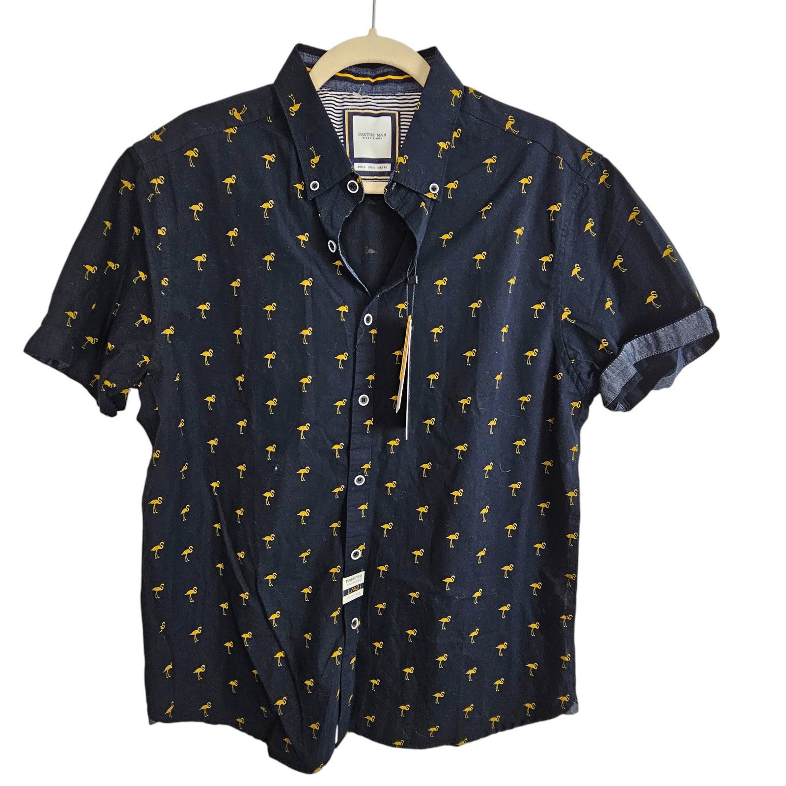 Dee And Ricky Ricky Singh Mens Flamingo Print Shirt L Preppy Beach Resort Size US L / EU 52-54 / 3 - 1 Thumbnail