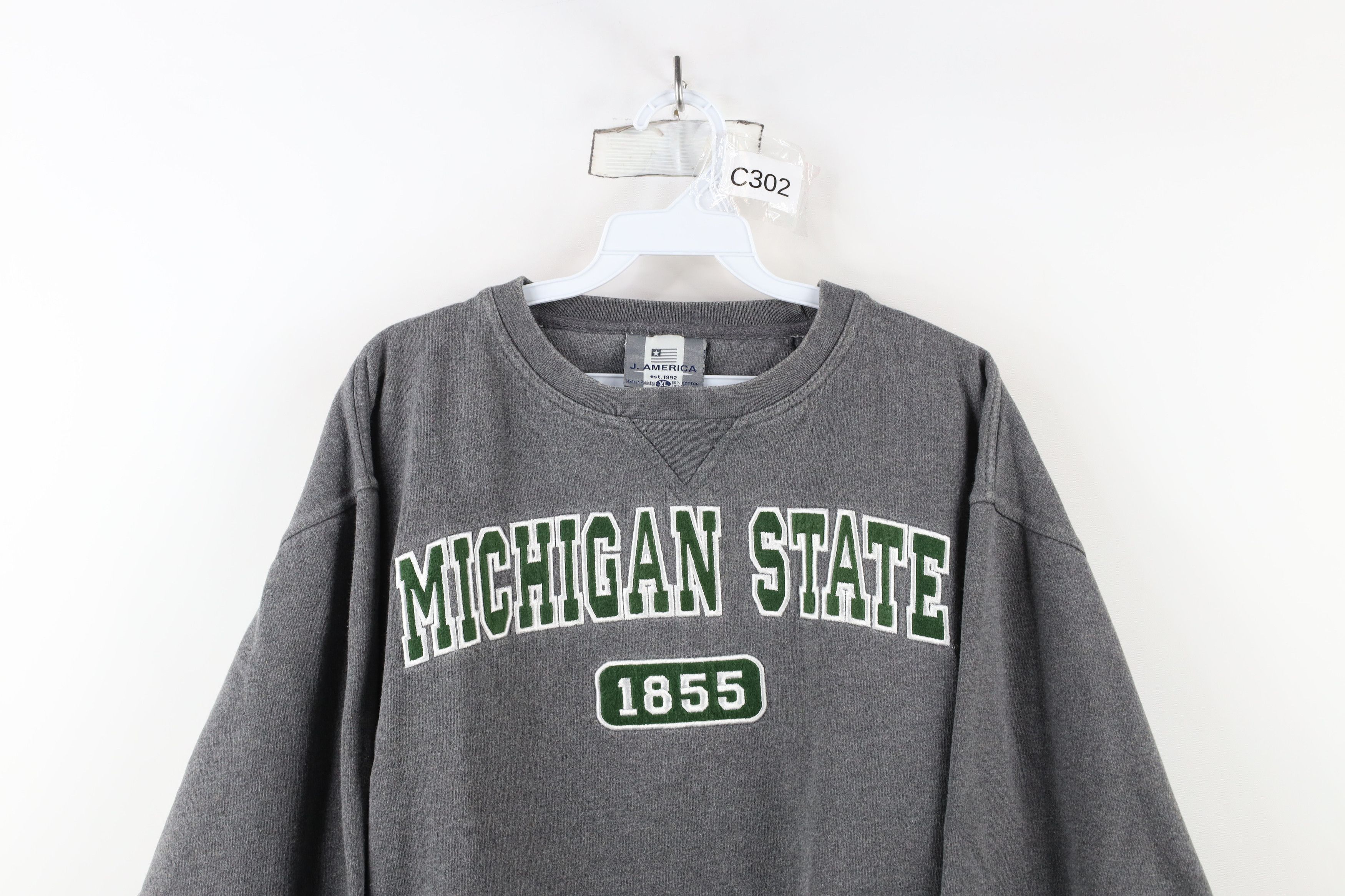 Vintage Vintage 90s Michigan State University Crewneck Sweatshirt Size US XL / EU 56 / 4 - 2 Thumbnail