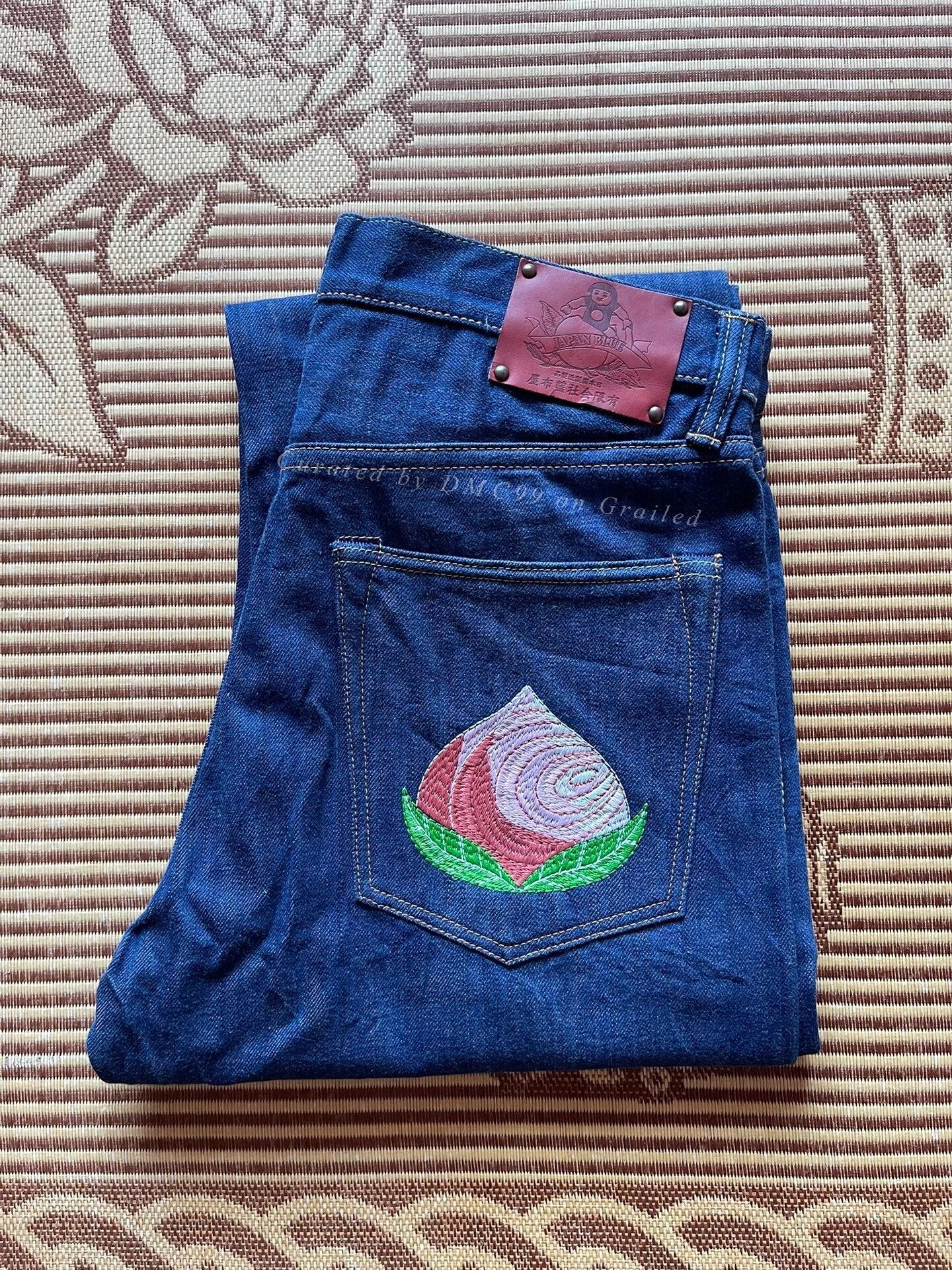 Momotaro Jeans Momotarou Jeans Natural Indigo Peach Embroidery Size US 32 / EU 48 - 1 Thumbnail