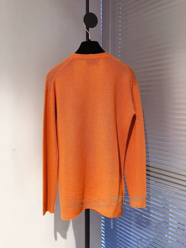 Prada Prada Orange V-neck wool cardigan coat Size XS / US 0-2 / IT 36-38 - 2 Thumbnail
