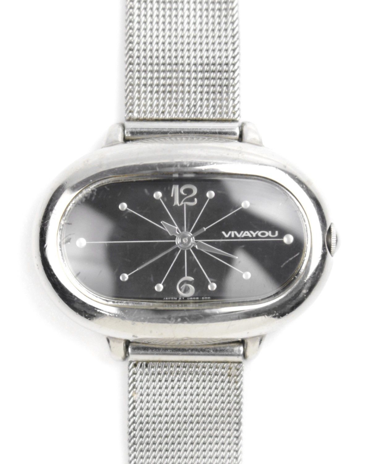 Hysteric Glamour 1990S ORIENT VIVAYOU BLACK OVAL SPACE AGE MESH STRAP WATCH Size ONE SIZE - 1 Thumbnail