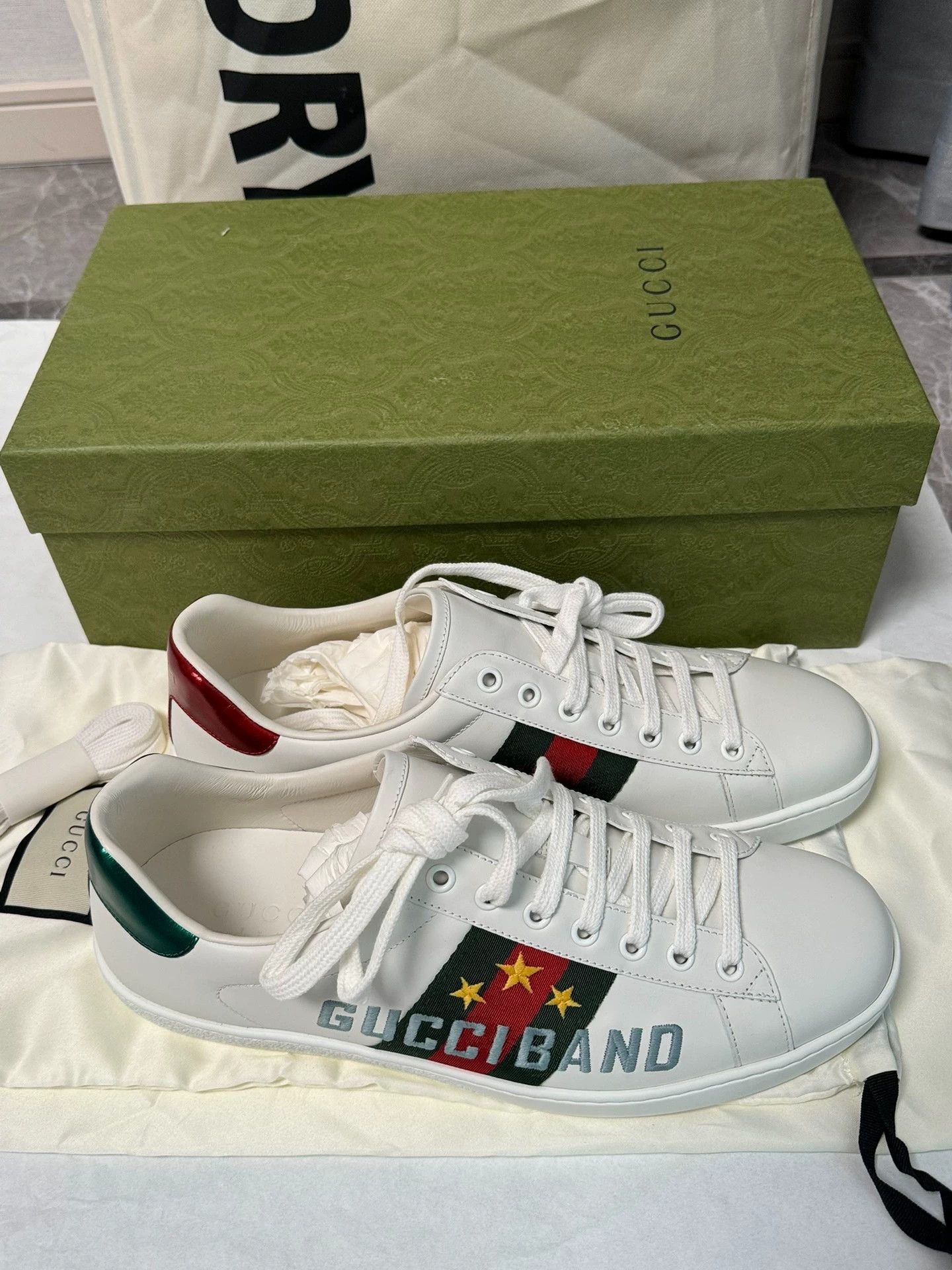 Gucci Gucci ACE white star low-top sneakers 42 Size US 9 / EU 42 - 7 Thumbnail