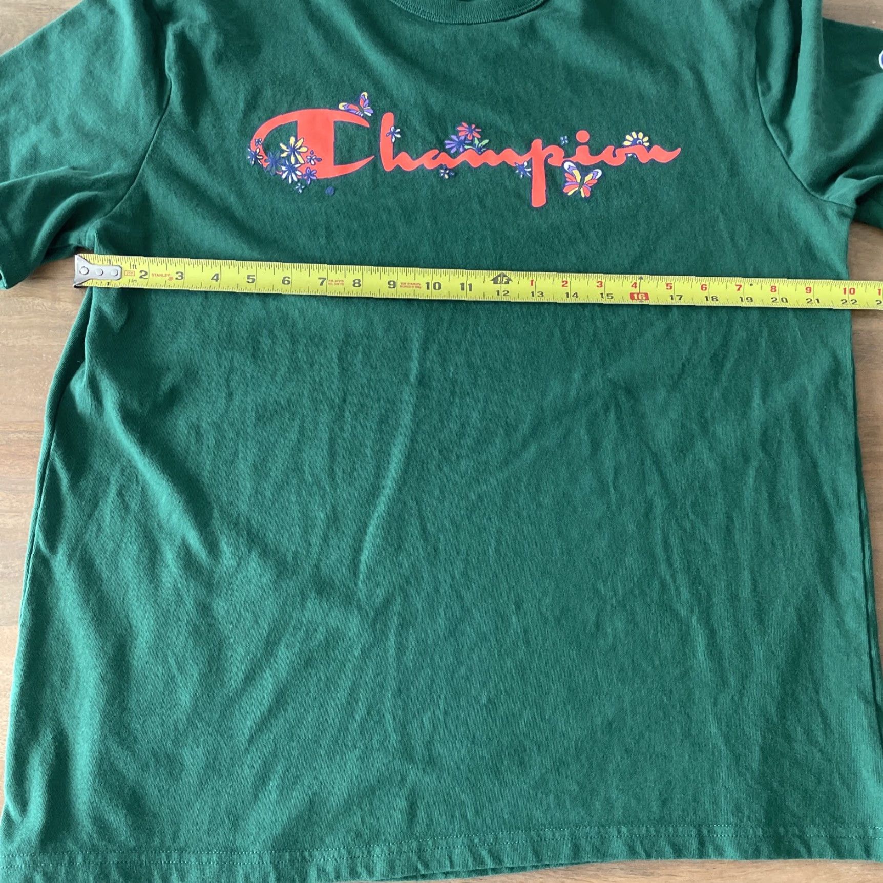 Champion Champion Beefy Spellout Graphic Tee Shirt Mens Large Green Short Sleeve Crewneck Size US L / EU 52-54 / 3 - 7 Thumbnail