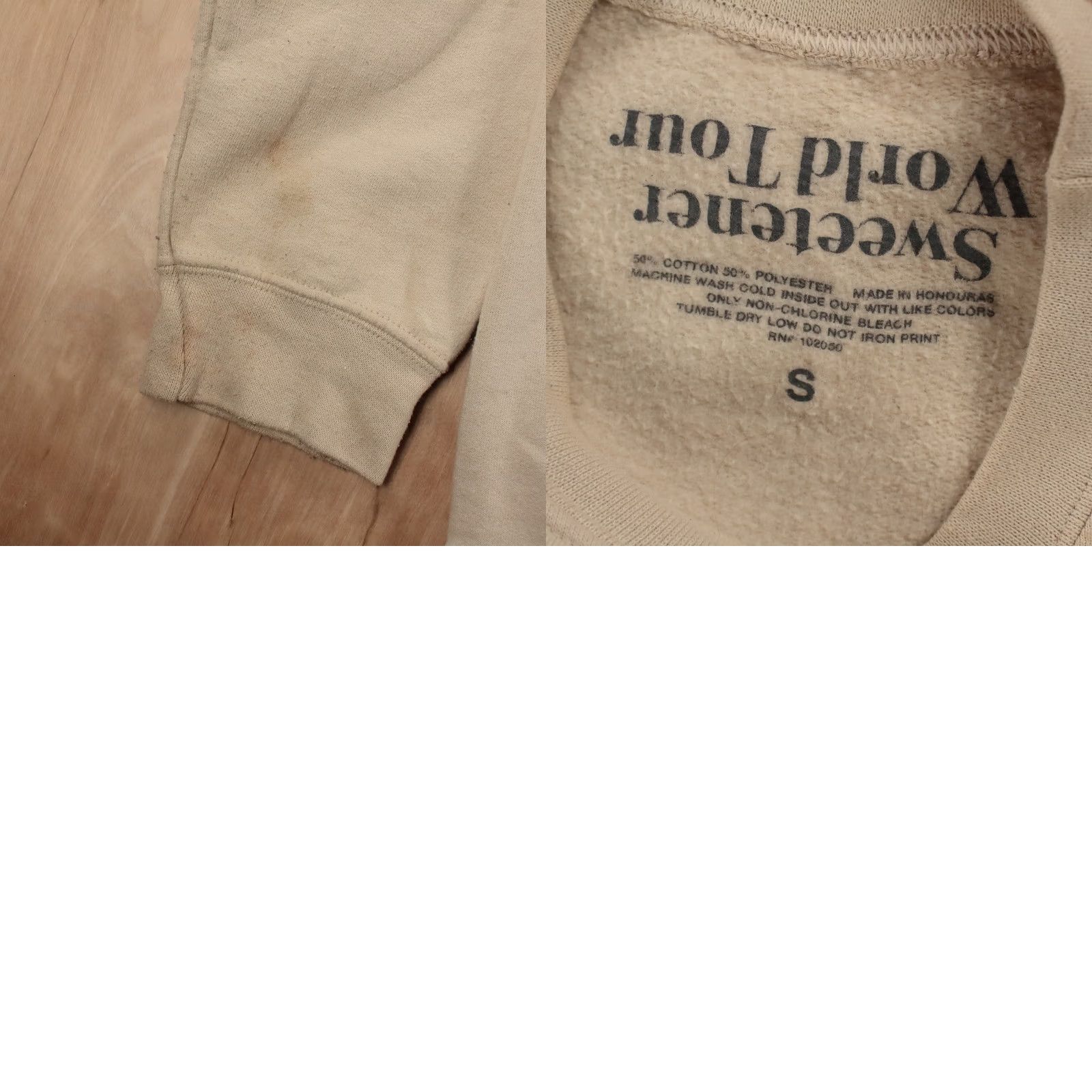 Vintage ARIANA GRANDE Sweetener World Tour 2019 graphic sweatshirt SMALL Beige r&b Size US S / EU 44-46 / 1 - 8 Thumbnail