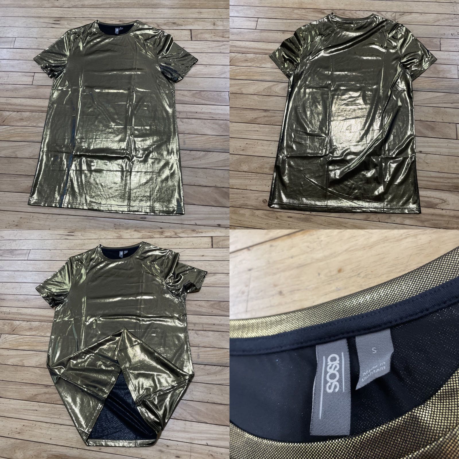 Asos VINTAGE ASOS Shiny Gold Shirt Adult S Metallic Bright Shiny Disco 1970s NY Club Scene Shirt Size US S / EU 44-46 / 1 - 9 Thumbnail