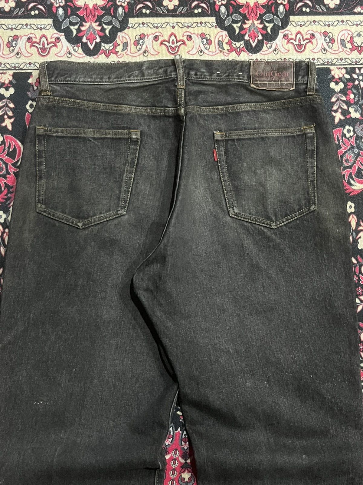JNCO ⚡️Baggy⚡️Vintage Japanese Brand Brownish Black Frayed Leg Jean Size US 34 / EU 50 - 6 Thumbnail