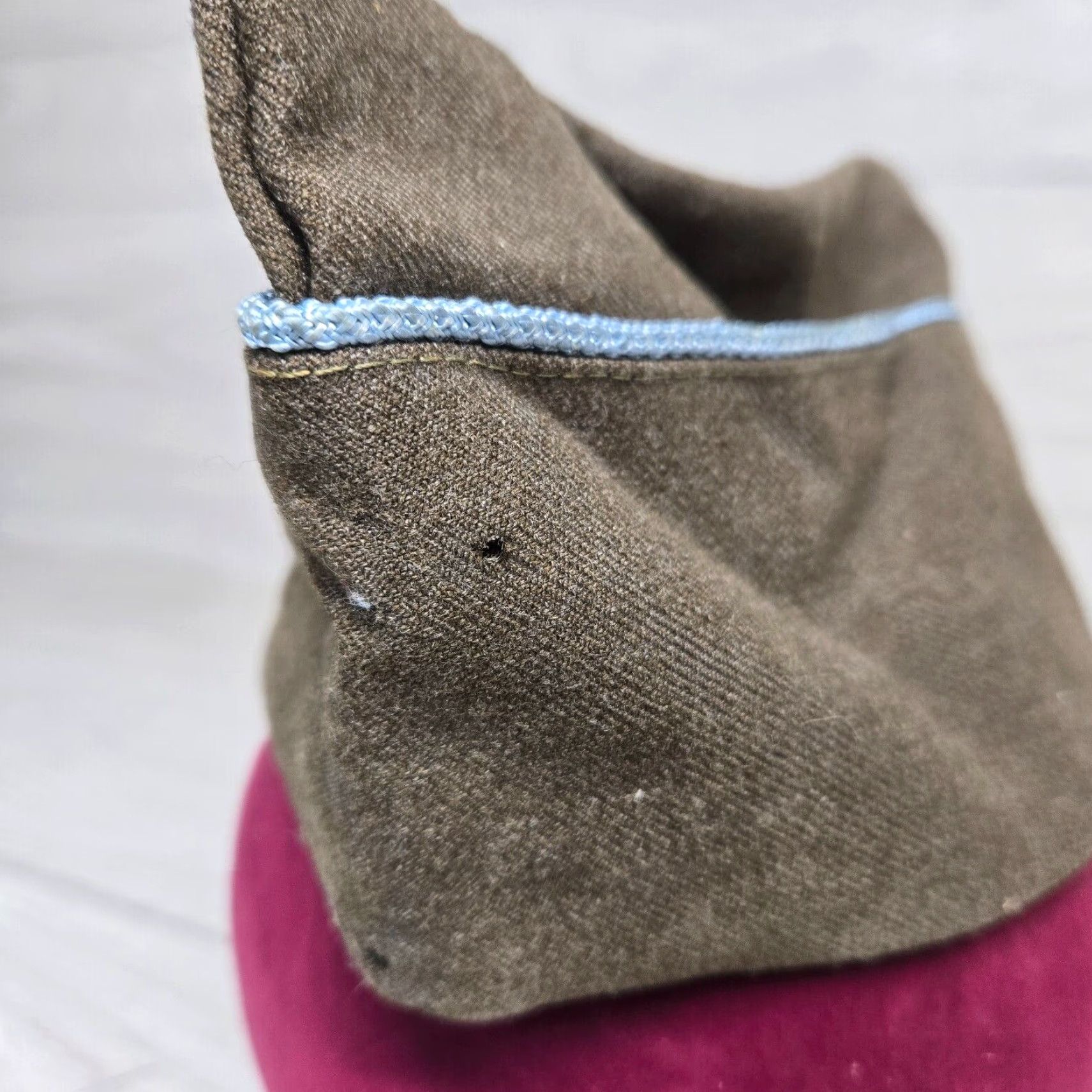 Vintage VINTAGE Garrison Hat Army Cap Military WW2 Green Wool 7 1/8 Men Size ONE SIZE - 4 Thumbnail