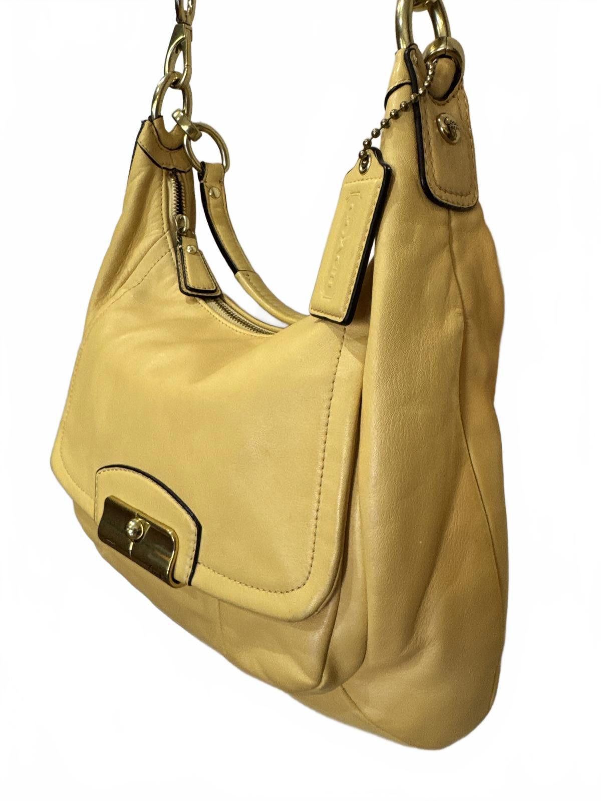 Coach Coach Yellow Leather Shoulder Bag Size ONE SIZE - 2 Thumbnail