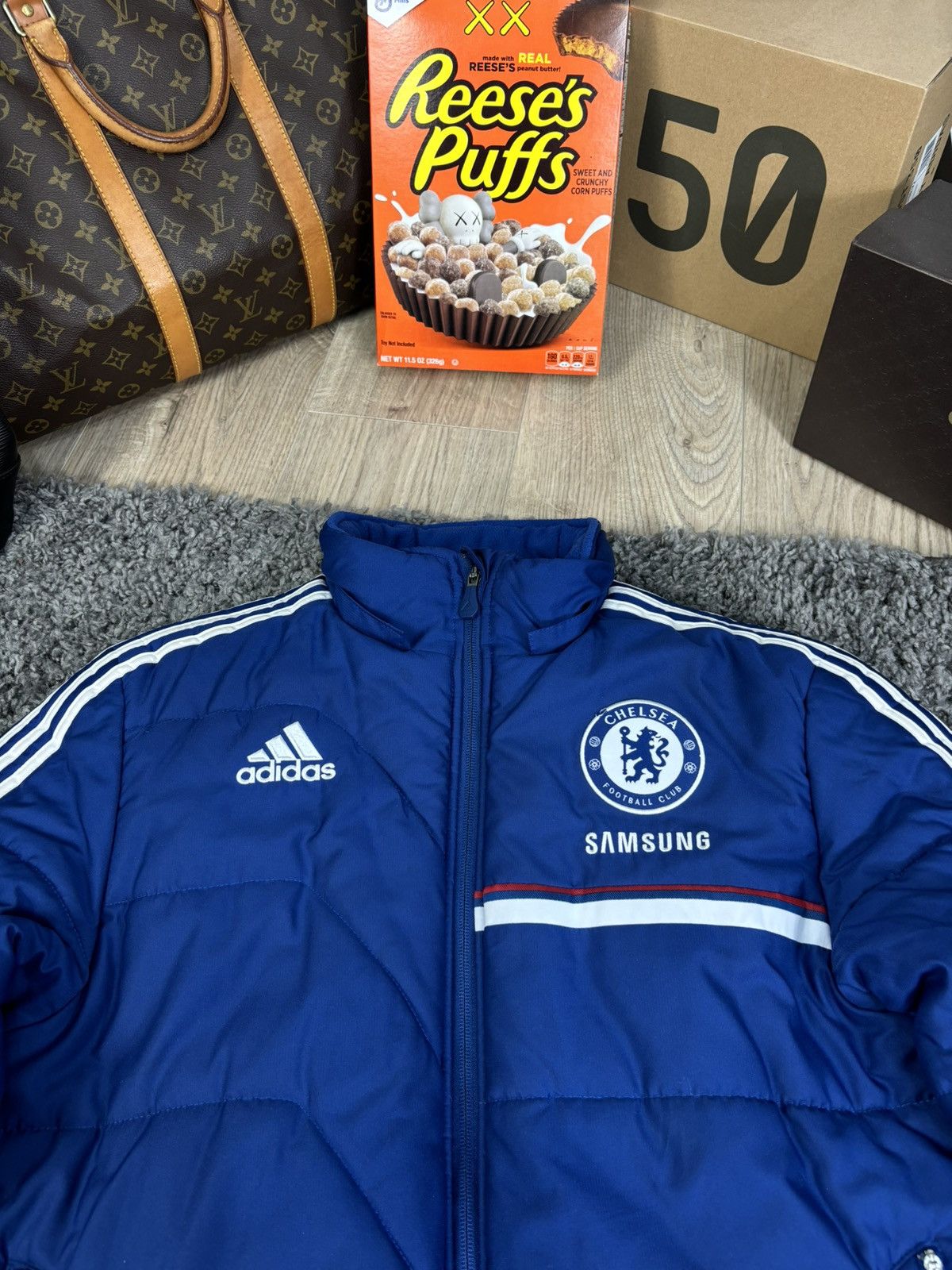 Adidas × Chelsea Soccer × Vintage ADIDAS Chelsea FC Puffer Down Jacket Football Vintage Size US M / EU 48-50 / 2 - 4 Thumbnail