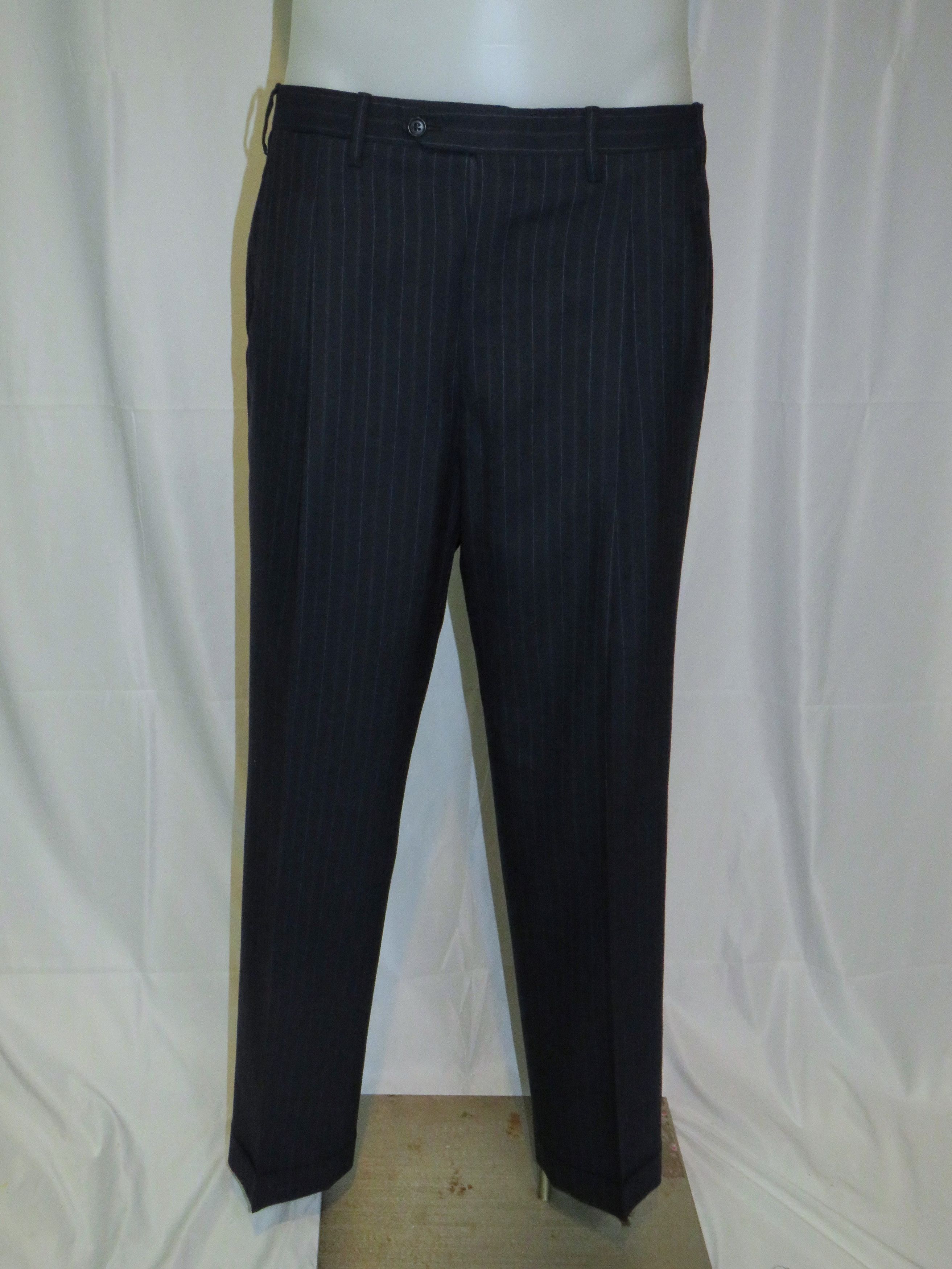 Kiton 100% Cashmere Navy Blue Striped Two Button Suit 43R Size 44R - 16 Thumbnail