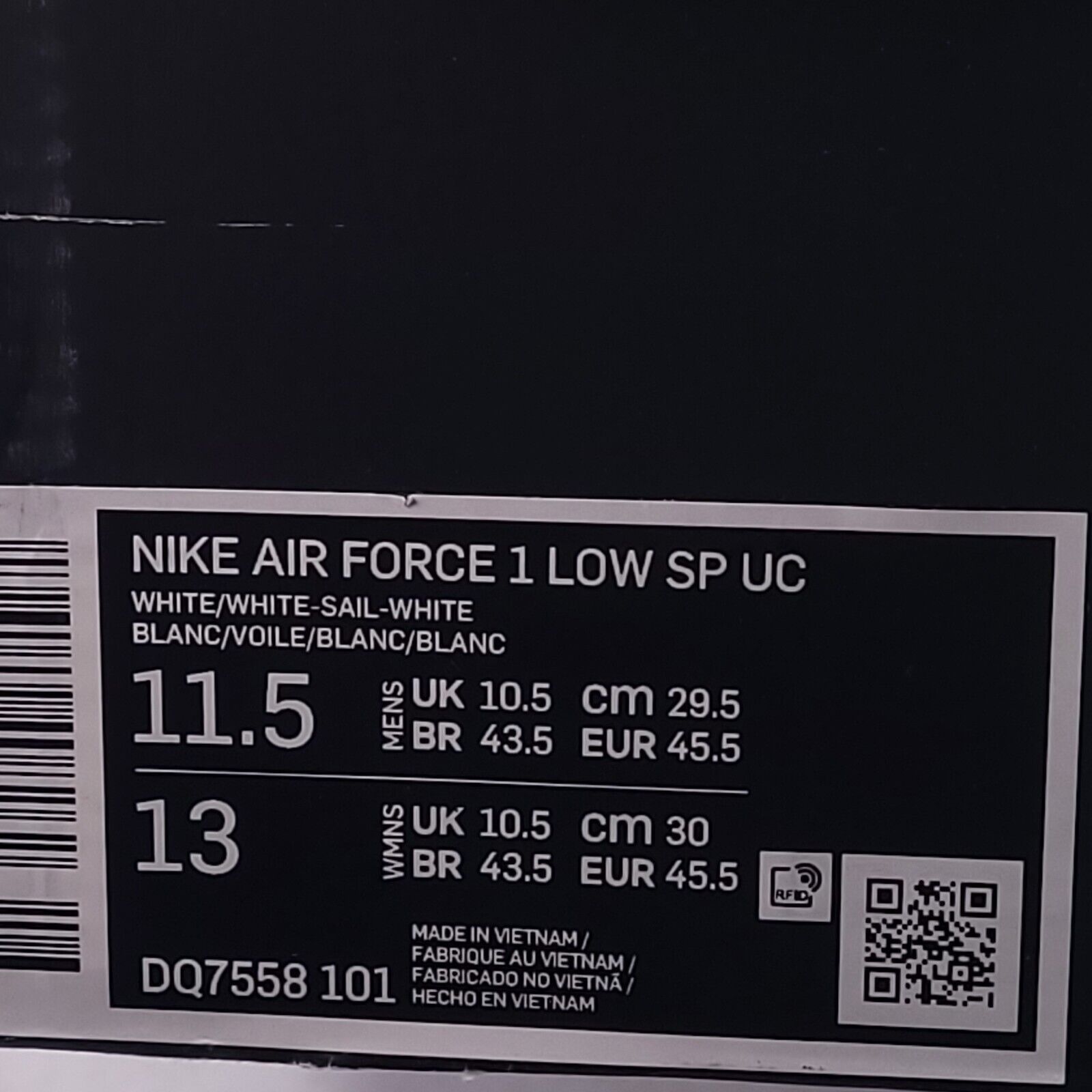 Nike Nike Air Force 1 Low SP Shoe Mens Size 11.5 DQ7558-101 White Size US 11.5 / EU 44-45 - 9 Thumbnail