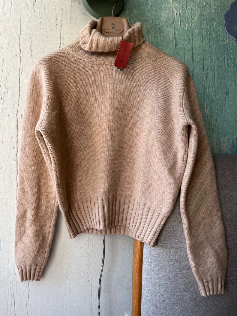 Loro Piana LORO PIANA Light beige baby cashmere sweater Size S / US 4 / IT 40 - 1 Thumbnail