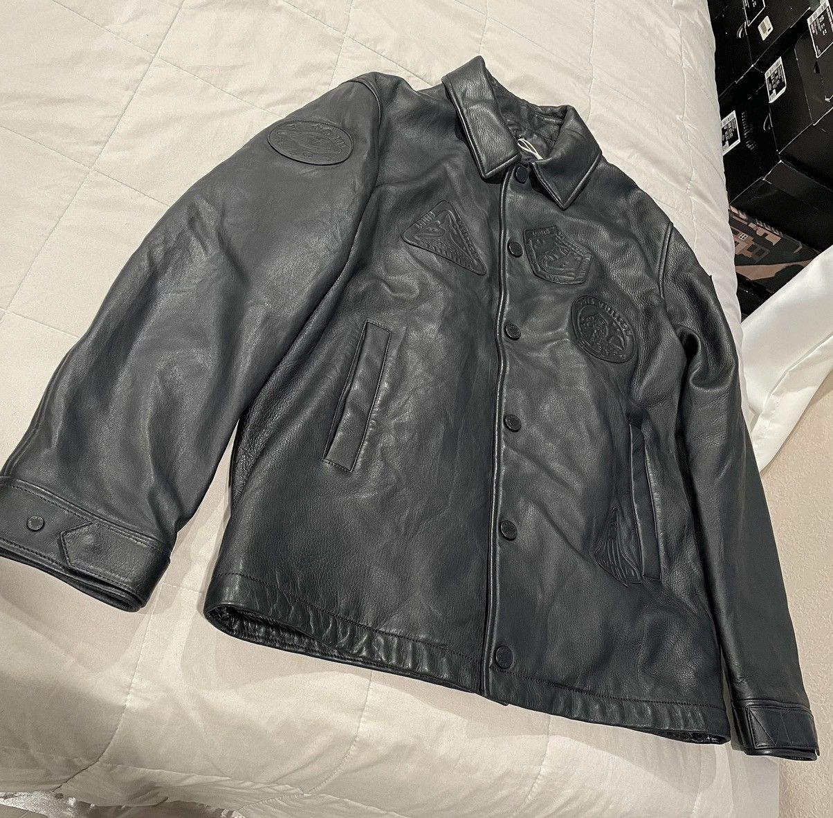 Louis Vuitton Louis Vuitton Satellite Black Leather Jacket Size US M / EU 48-50 / 2 - 3 Thumbnail