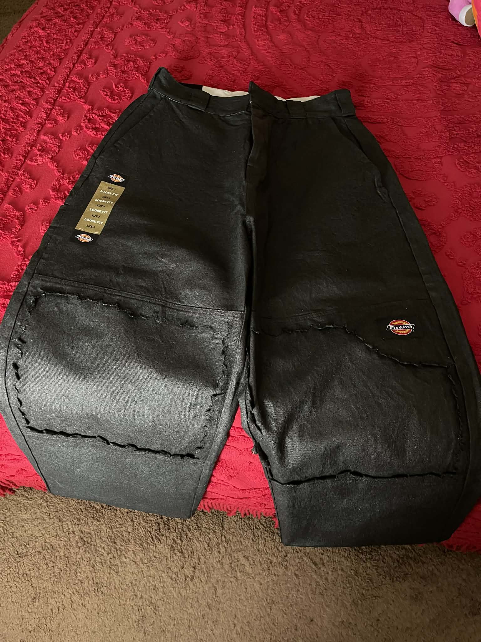 Other Black Waxed Raw Denim Jeans by Five-Koh Size US 32 / EU 48 - 3 Thumbnail