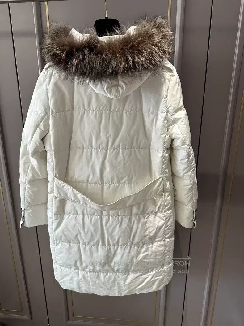 Brunello Cucinelli Brunello Cucinelli White Fur Collar Beaded Down Jacket Size S / US 4 / IT 40 - 2 Thumbnail