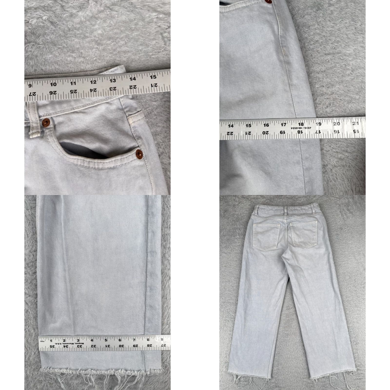 Zara Zara Jeans Womens 2 Blue Denim The Grunge Pant Wide Leg Mid Rise Cotton 27x25 Size 26" / US 2 / IT 38 - 9 Thumbnail