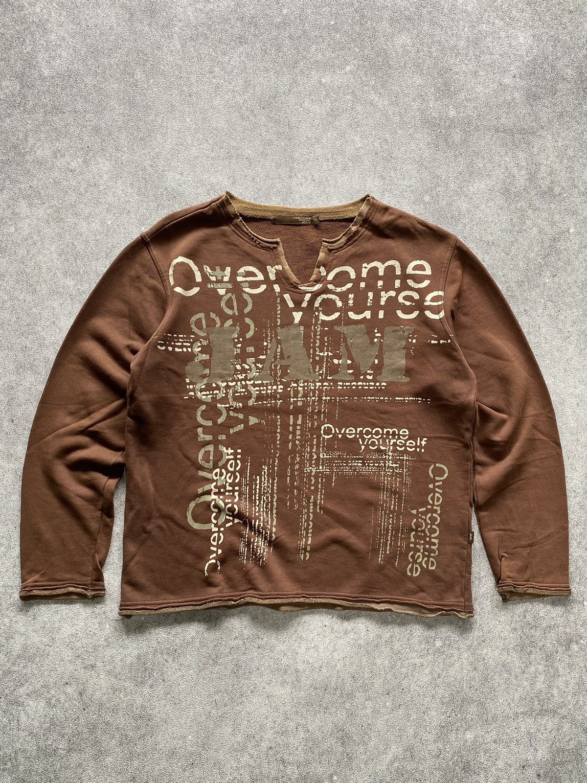 If Six Was Nine × Japanese Brand × Le Grande Bleu (L.G.B.) 2000s Jambangee Poem Distressed LS Size US M / EU 48-50 / 2 - 1 Thumbnail