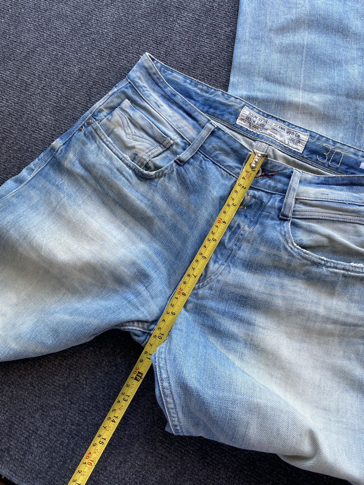 Replay 🔥Opium Punk Replay blue jeans 30 newbill washed faded Size US 30 / EU 46 - 9 Thumbnail