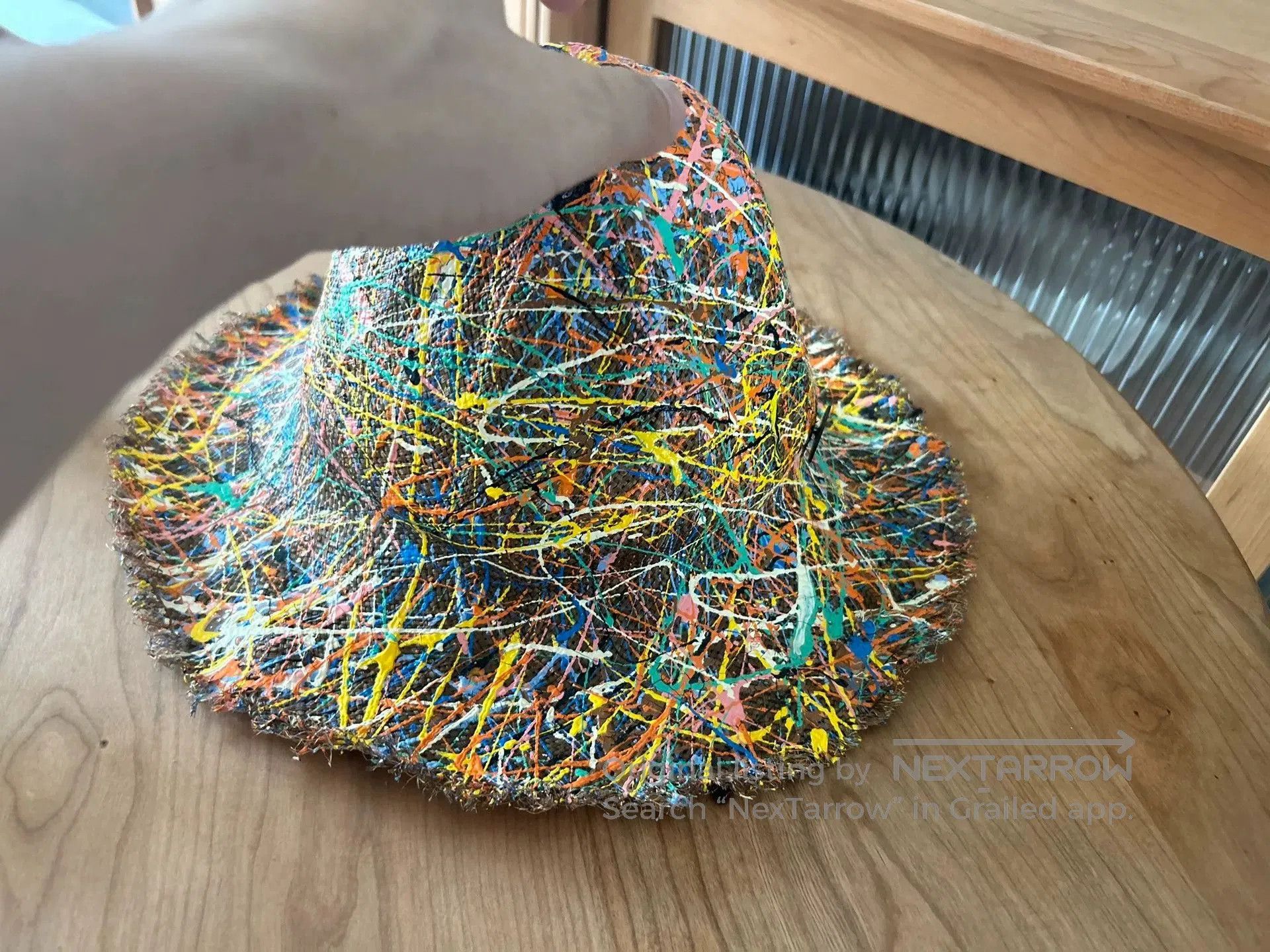 Kapital colorful artistic straw hat for kids. Size ONE SIZE - 6 Thumbnail