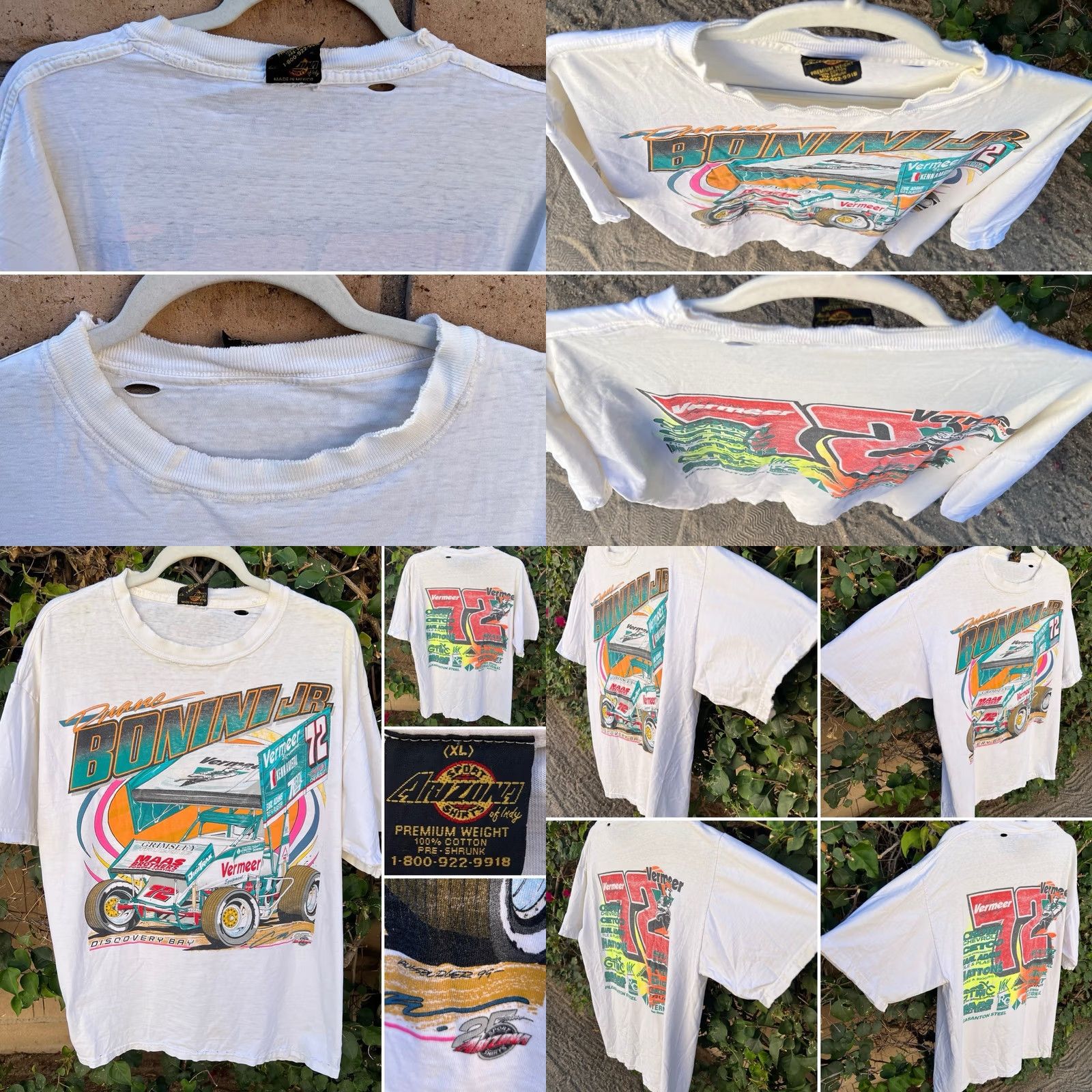 Vintage VINTAGE 1994 Duane Bonini Jr 72 Sprint Car Racing Shirt XL Worn Holes Size US XL / EU 56 / 4 - 8 Thumbnail