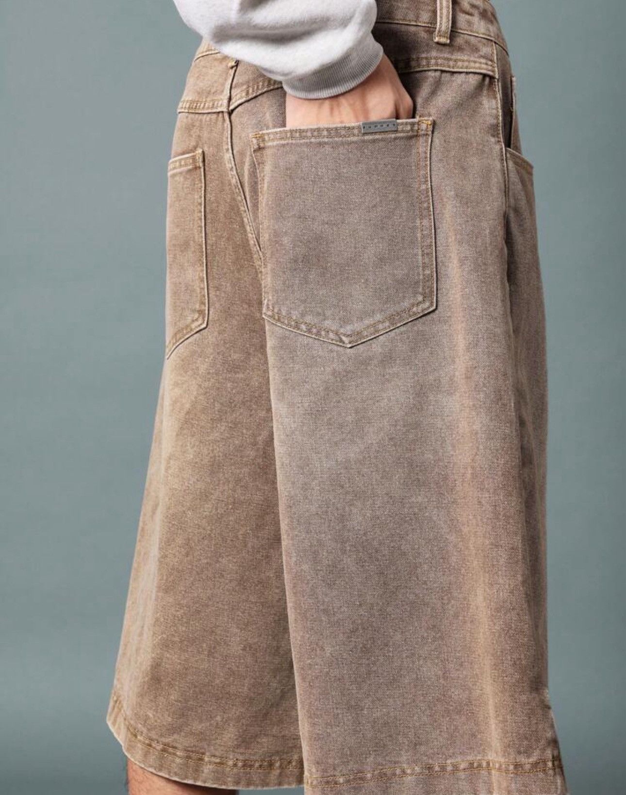 Jean Kawase x Arisa Washed vintage Retro Denim jeans jorts Size US 35 - 5 Thumbnail