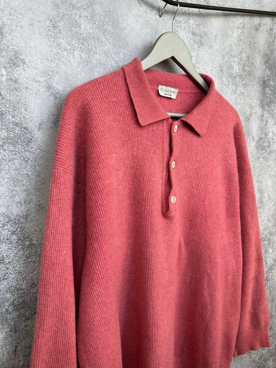 Cruciani Cruciani Cashmere Polo Sweater Ribbed 100% Cashmere Pink Size US L / EU 52-54 / 3 - 3 Thumbnail