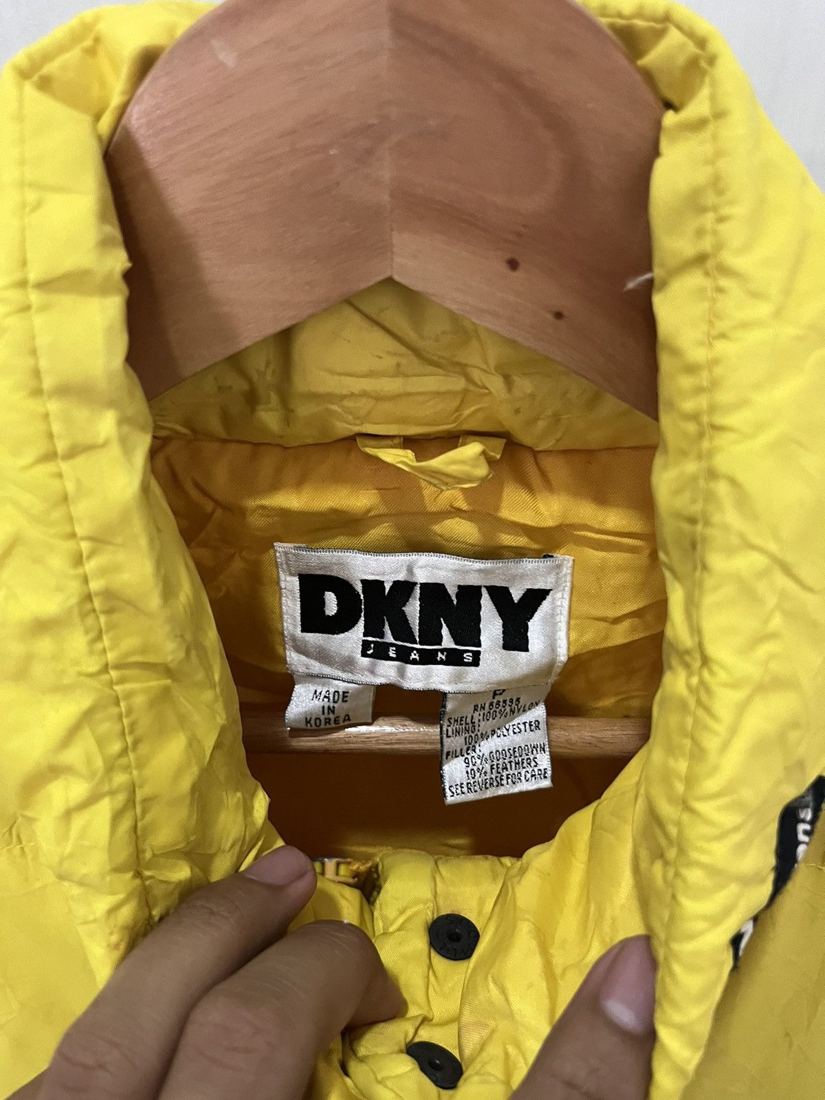 DKNY × Vintage Vtg DKNY jeans puffer vest hood Size US L / EU 52-54 / 3 - 5 Thumbnail
