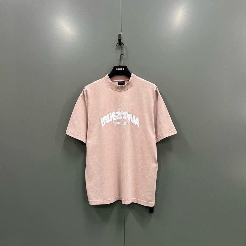 Balenciaga Balenciaga Pink embroidered logo short sleeve Size US XS / EU 42 / 0 - 1 Thumbnail