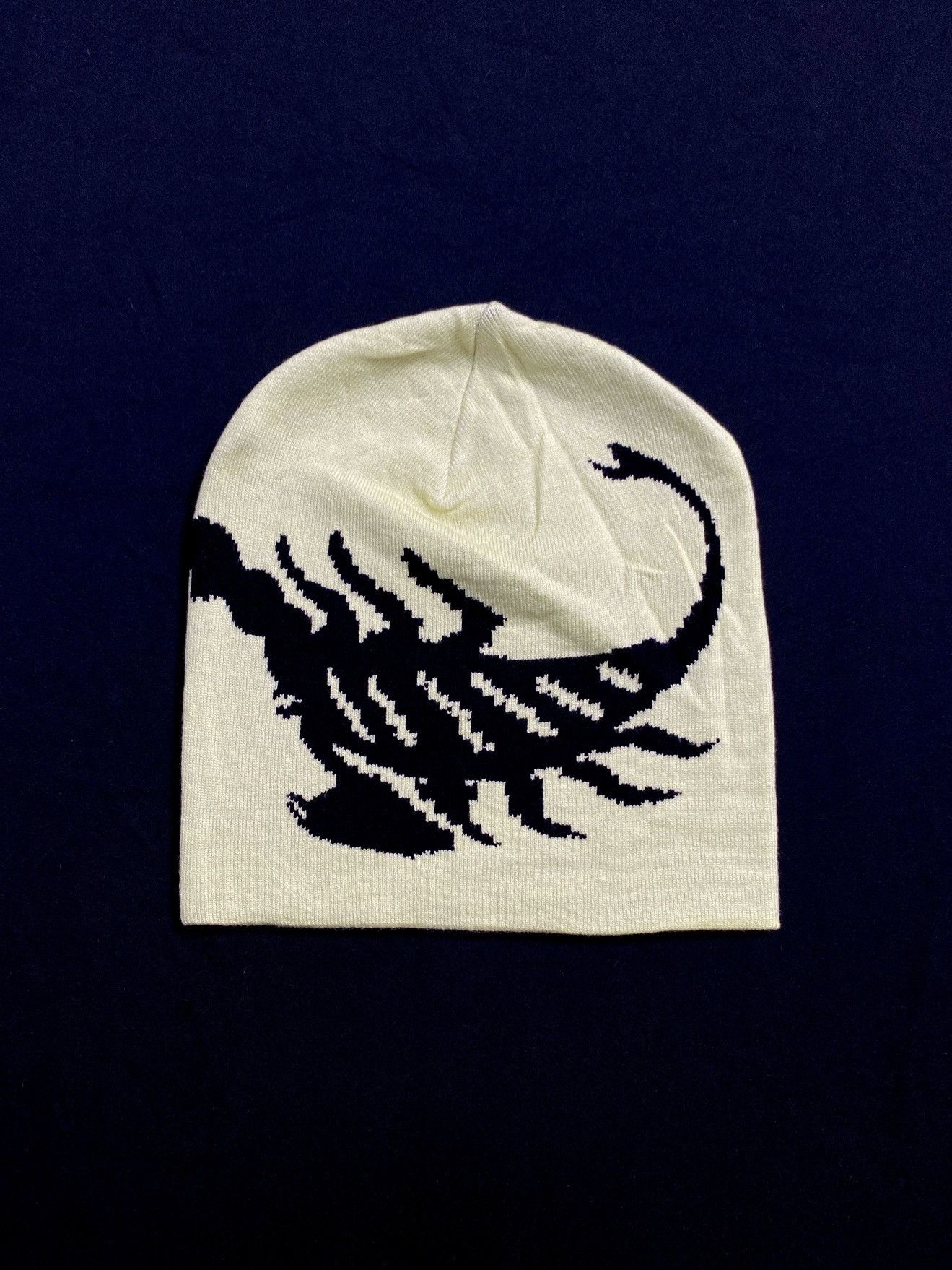 Japanese Brand Deadstock Dark Scorpion No Cuff Green Beanie Hats OS Size ONE SIZE - 1 Thumbnail