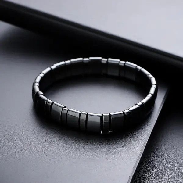 Jewelry Black Men's Magnetic Hematite Link Bracelet, Sleek Style Size ONE SIZE - 4 Thumbnail