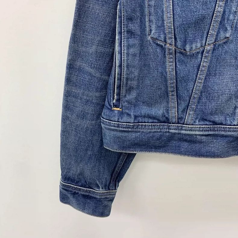 Blue Denim Jacket with Embroidered Letters