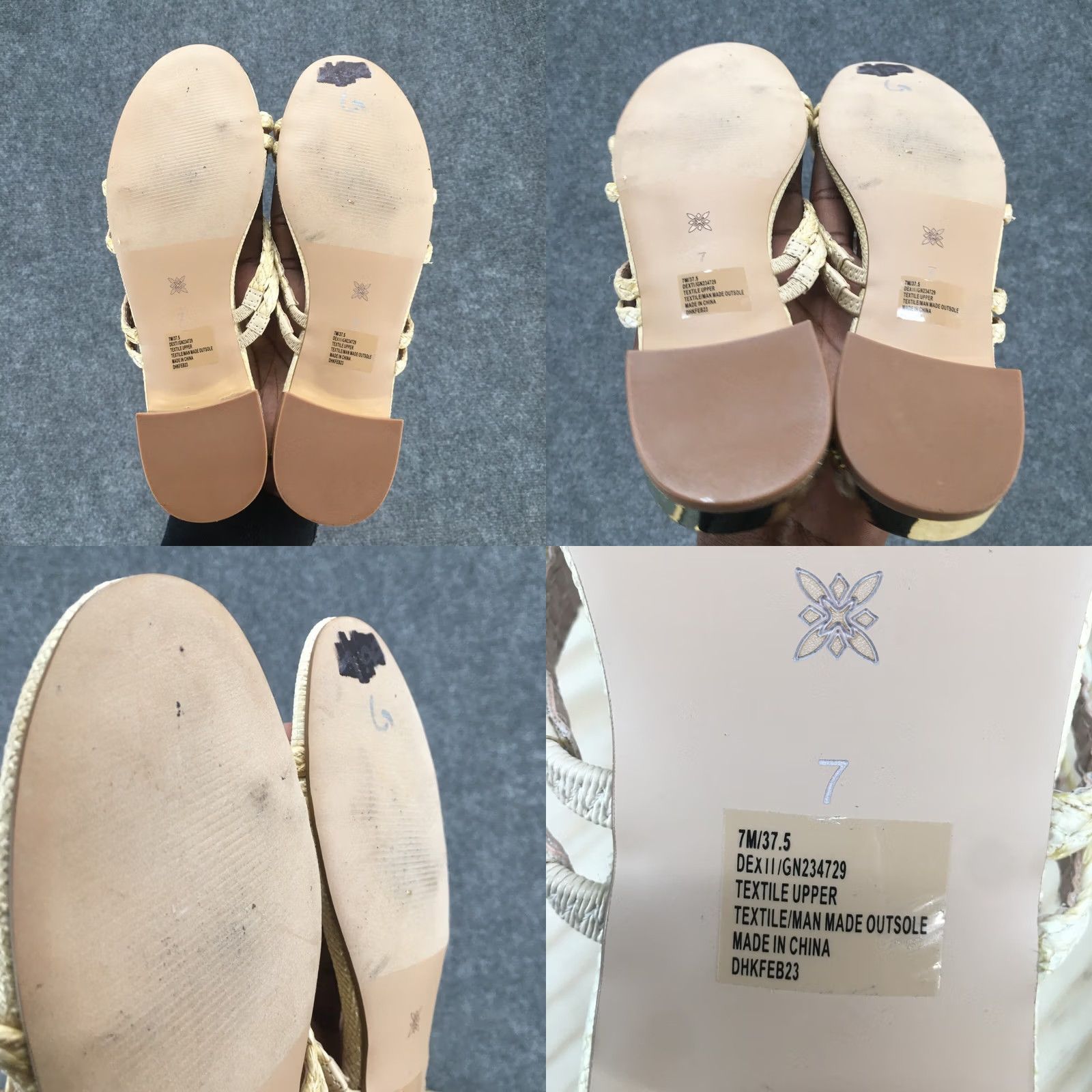 BCBGeneration BCBGeneration Sandals Womens 7 M Dexii Slip On Slides Beige Casual Braided Size US 7 / IT 37 - 8 Thumbnail