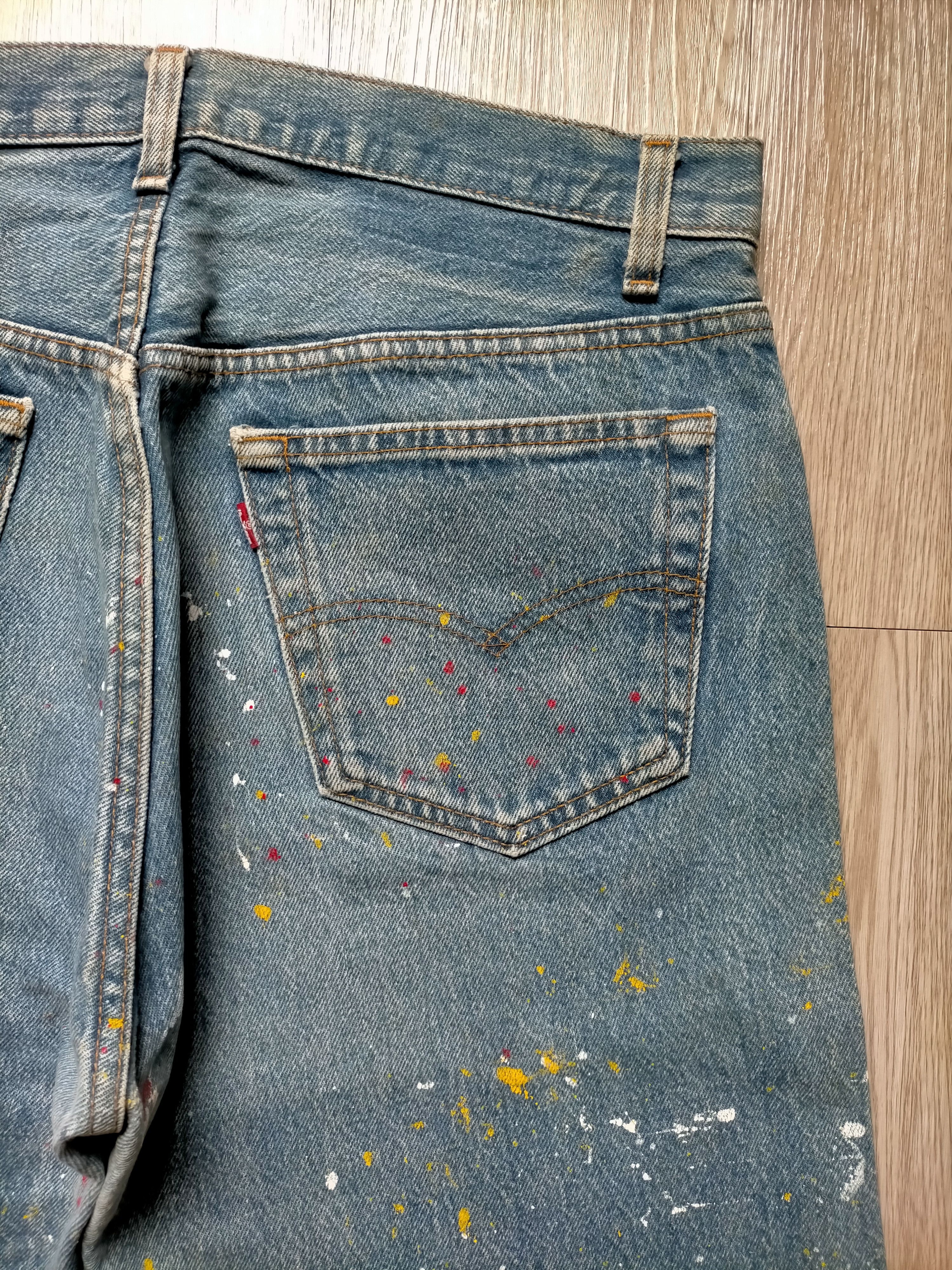 Levi's Vintage 80s Levis 501 usa Painted Denim Jeans Size US 33 - 11 Thumbnail