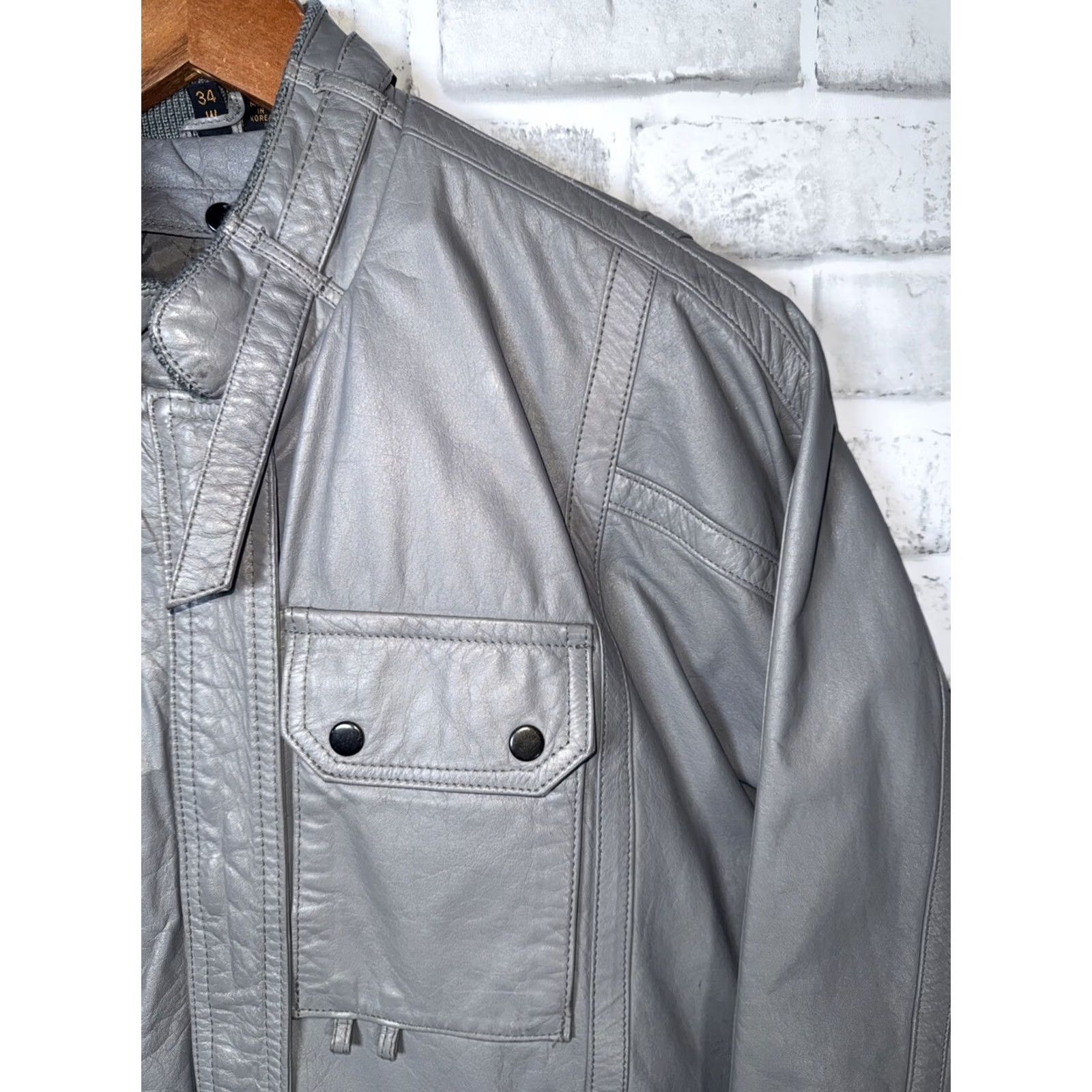 Harley Davidson Vintage Harley Davidson Hein Gericke CAFE RACING STYLE Leather Jacket Gray Womens 34 Size XXS / US 00 / IT 34 - 2 Thumbnail