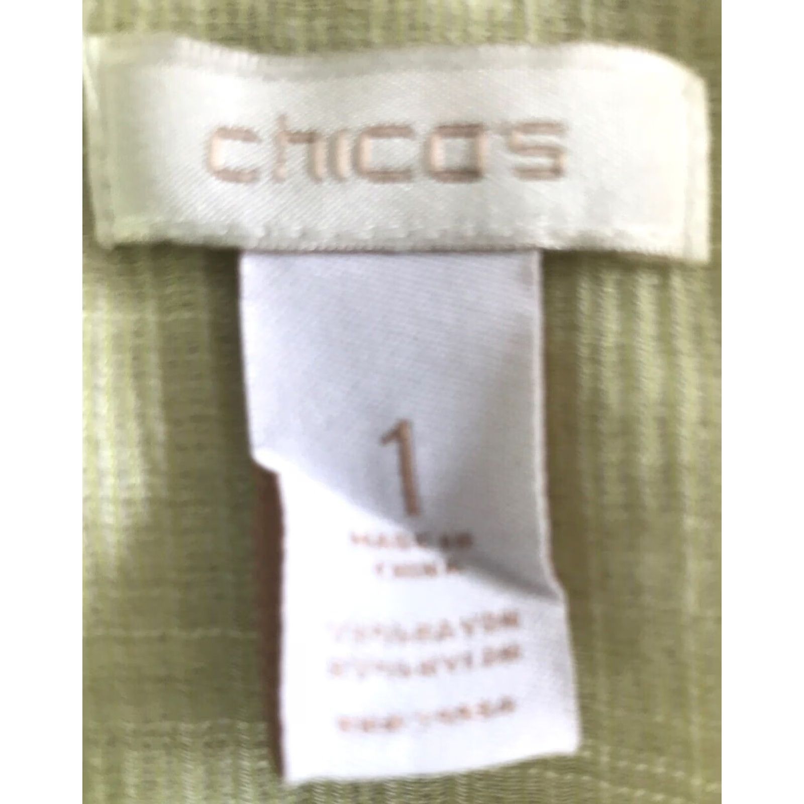 Vintage Chicos Women Top Size 1 Long Sleeve Button-Up Light Green Sheer B576 Shirt Women Plus Size Men? Size XS / US 0-2 / IT 36-38 - 3 Thumbnail