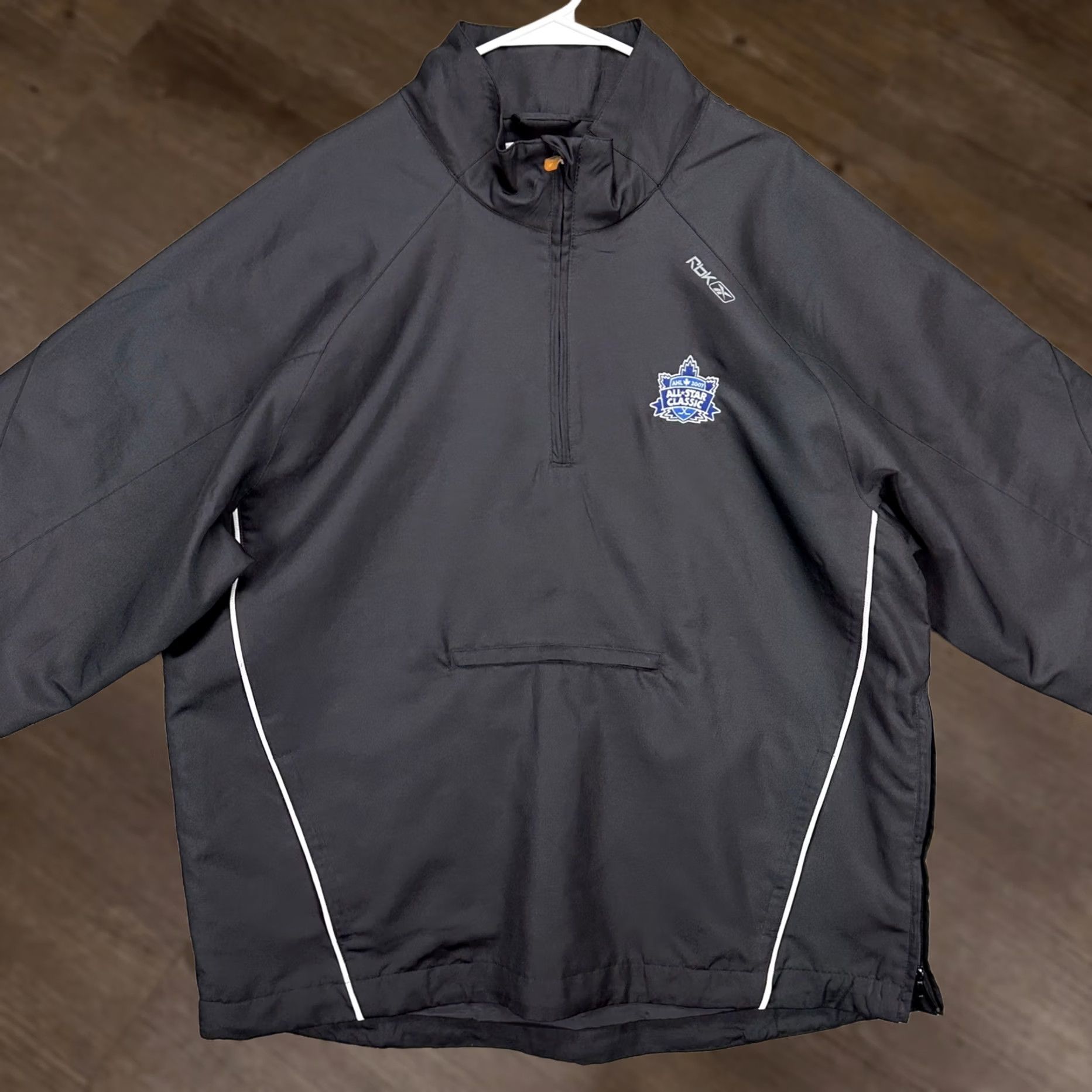 Reebok VINTAGE Reebok Hockey Mens AHL All Star Game Jacket XL Black Quarter Zip Pockets Logo Size US XL / EU 56 / 4 - 1 Thumbnail