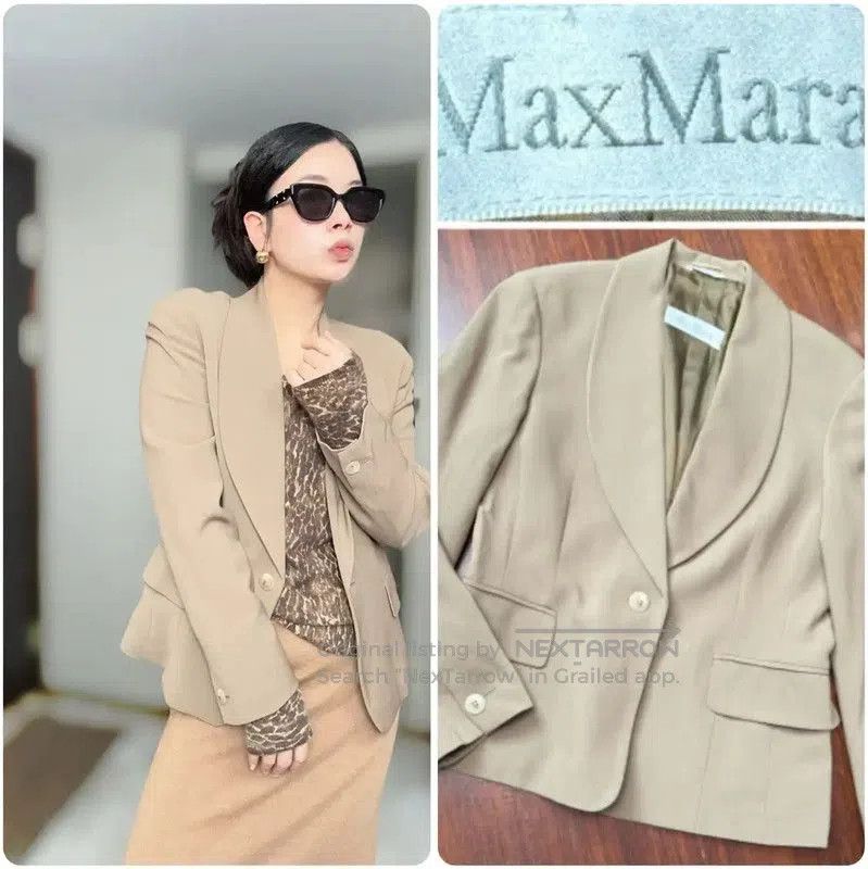 Max Mara MaxMara Beige Wool Blazer Cardigan . Size XXS / US 00 / IT 34 - 1 Thumbnail