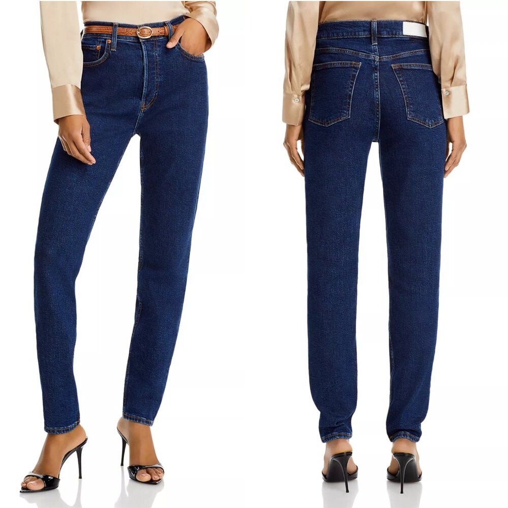 RE/DONE NWT New $275 RE/DONE High Rise Skinny Jeans in Dark Rinse S Size 25" / US 0 / IT 36 - 1 Thumbnail